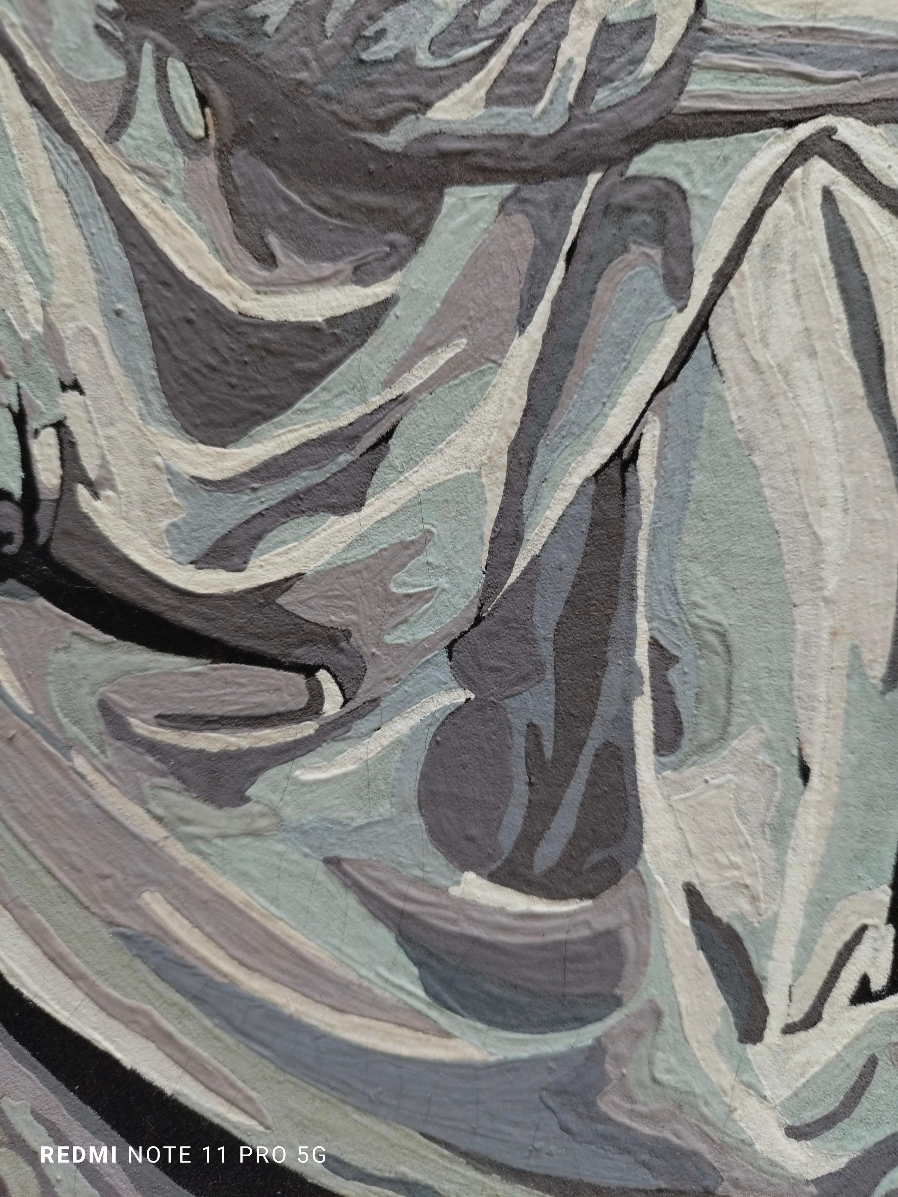Tempera auf Samtpapier mit der Darstellung der Pieta von Michelangelo, mit Metallrahmen