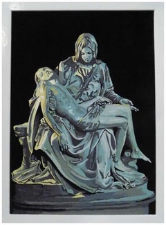 Die Pieta von Michelangelo - Tempera auf Samtpapier