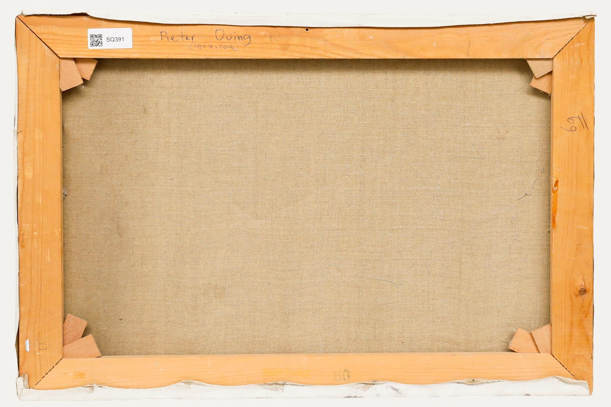 Pieter Oving (1923-2004) - Gerahmtes Öl des 20. Jahrhunderts, Französische Hügel (Beige), Landscape Painting, von Unknown