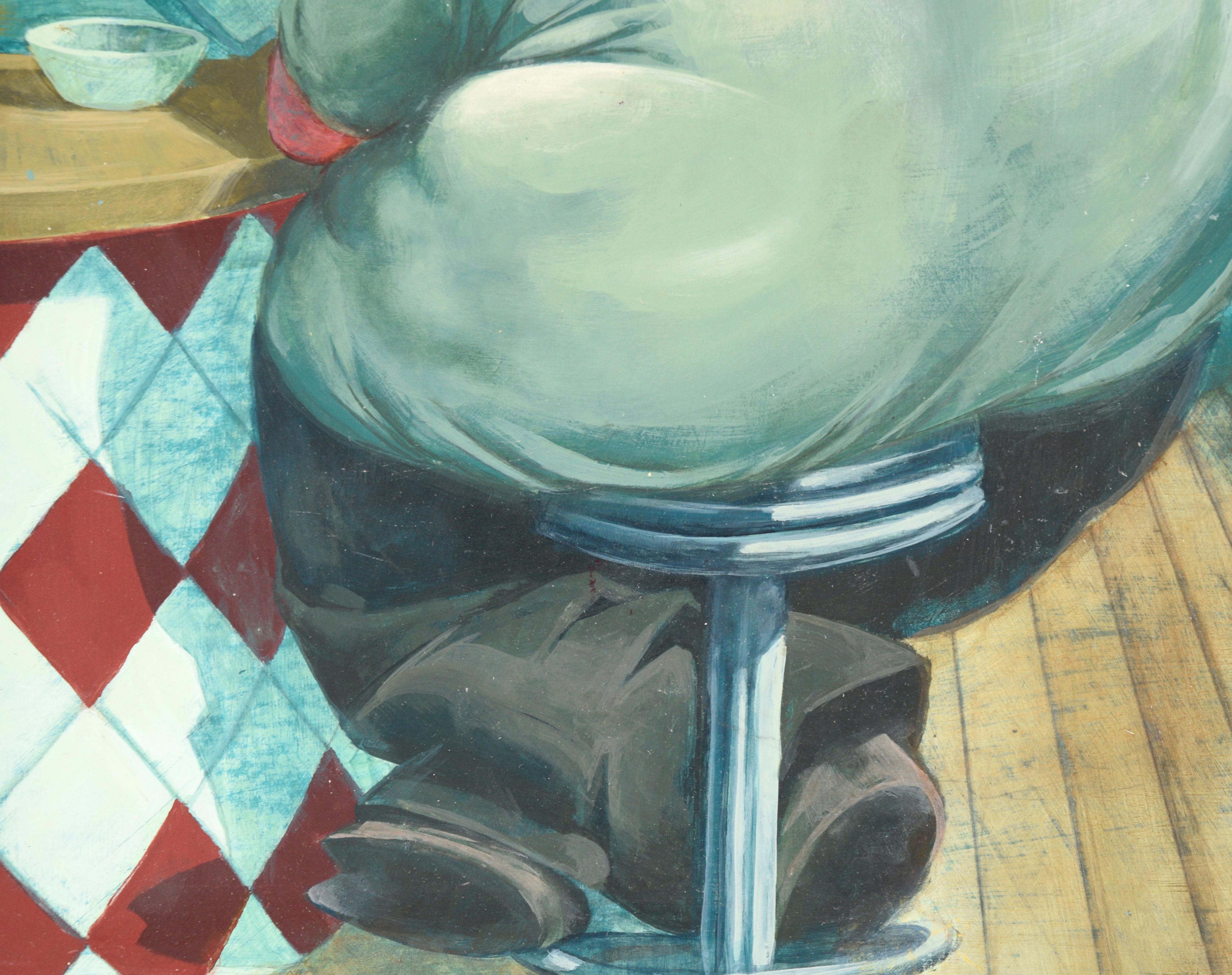 Pigging Out at the Diner, Ilustración satírica surrealista de un cerdo antropomórfico en venta 1