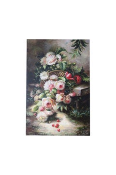 Peonias rosas Bodegón Pintura al óleo sobre lienzo Flores vintage grandes sobre lienzo