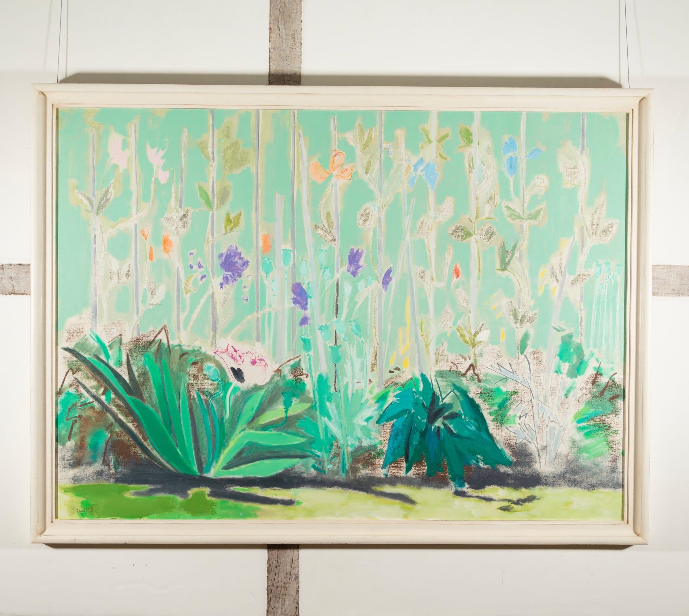 Rosa Mohn und Sweet Peas, Öl auf Leinwand Gemälde von David Michie, um 1980 – Painting von Unknown