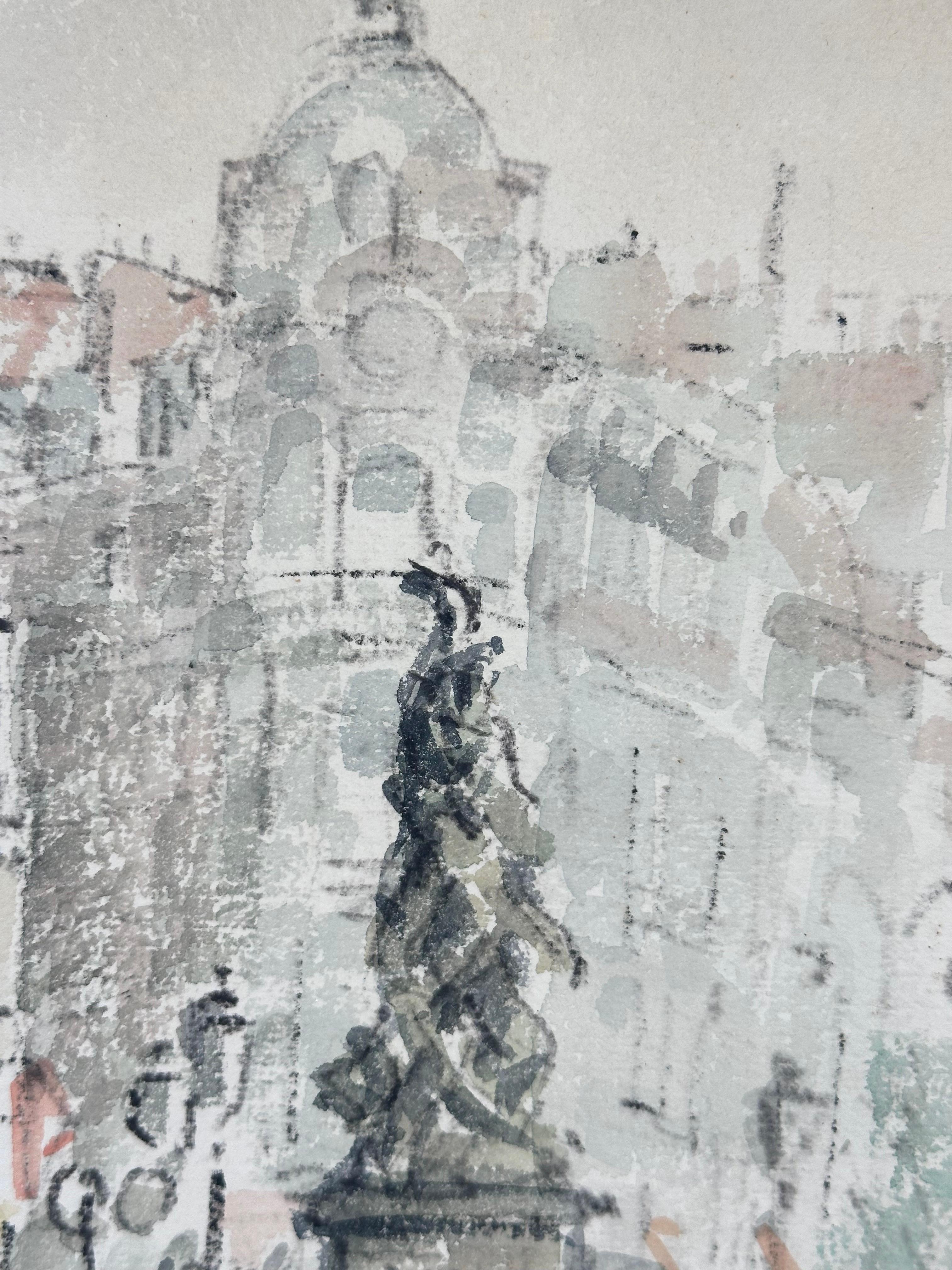 Place de Clichy Paris Stadtbild Mitte des Jahrhunderts arcjitecture Gemälde (Impressionismus), Painting, von Unknown