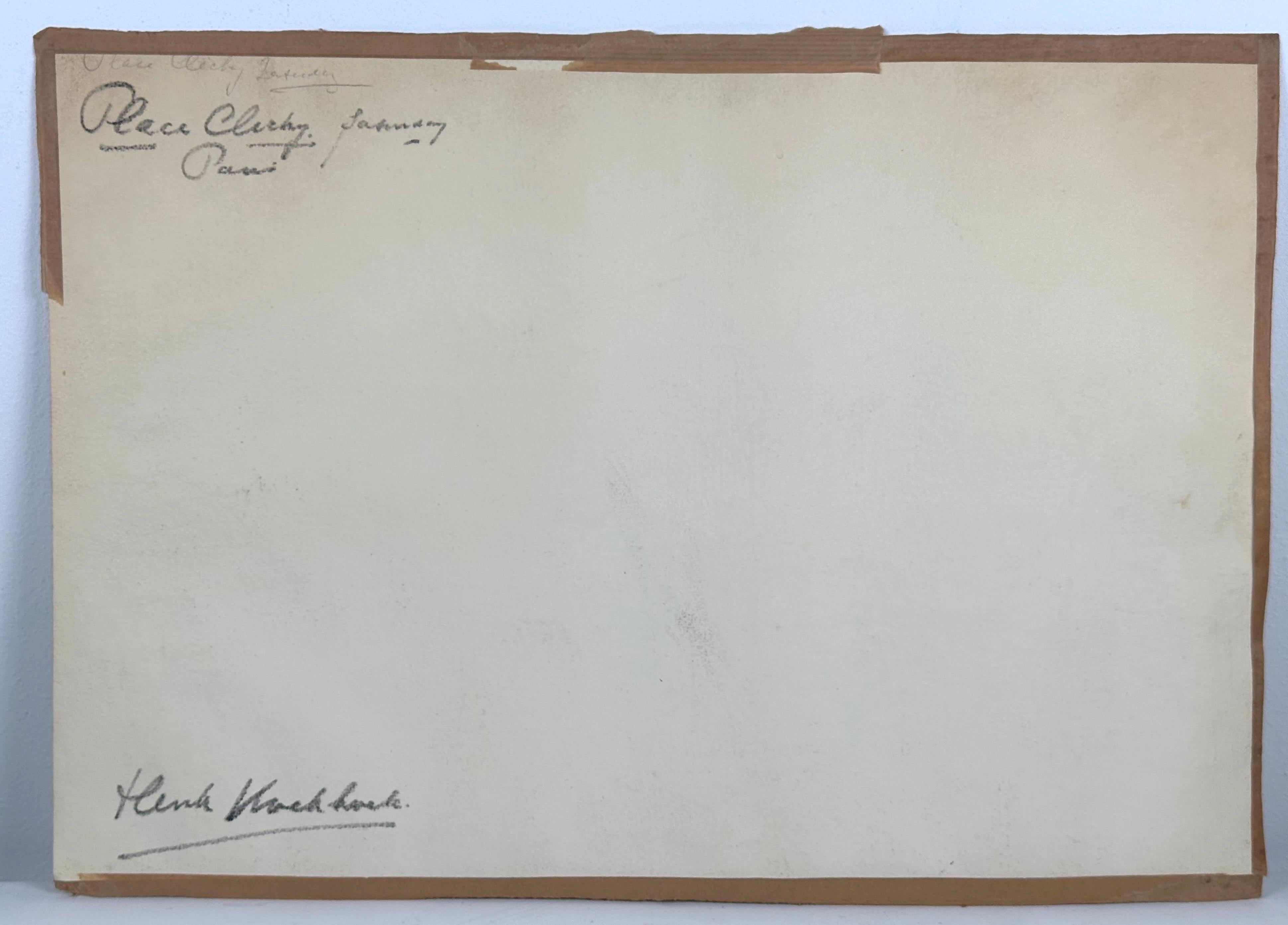 Place de Clichy Paris Stadtbild Mitte des Jahrhunderts arcjitecture Gemälde im Angebot 2