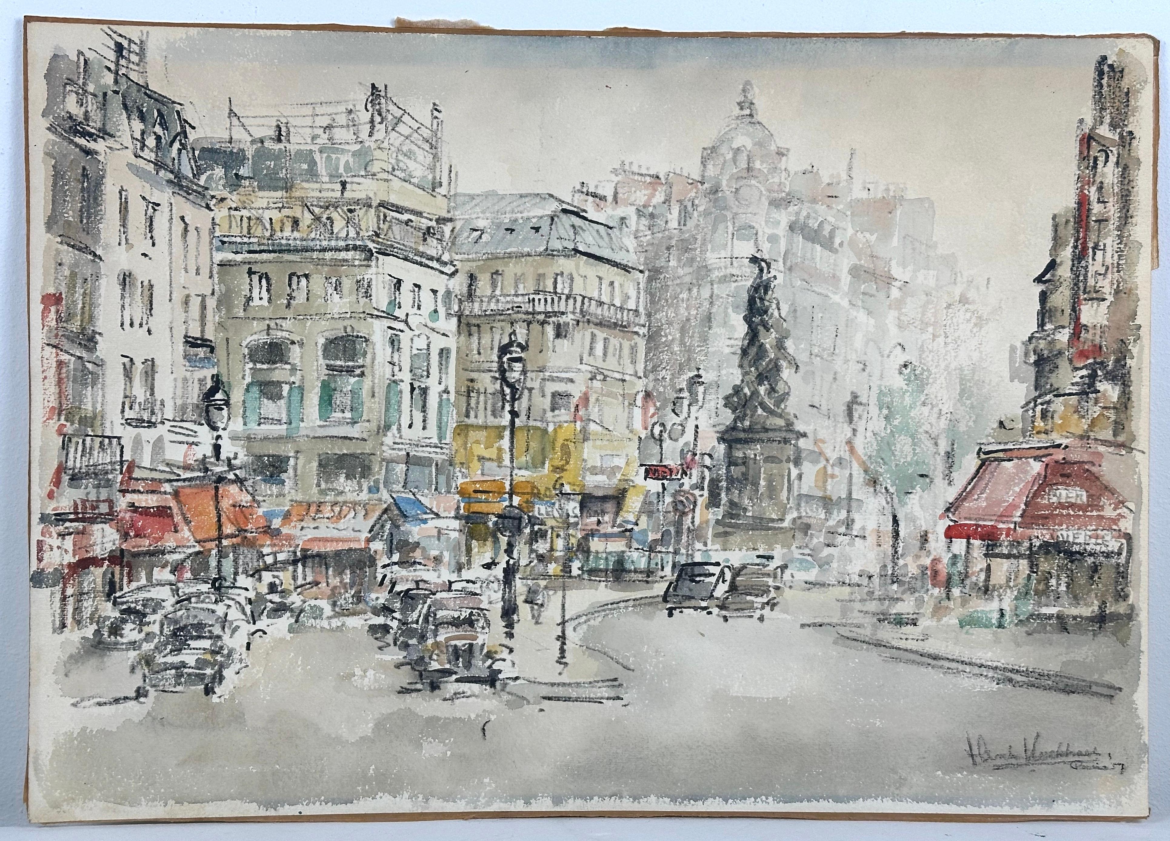 Place de Clichy Paris Stadtbild Mitte des Jahrhunderts arcjitecture Gemälde