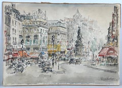 Place de Clichy Paris cityscape mid-century arcjitecture painting