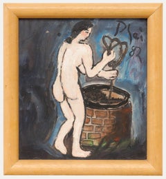 Plai - Gerahmt 1982 Öl, Am Brunnen