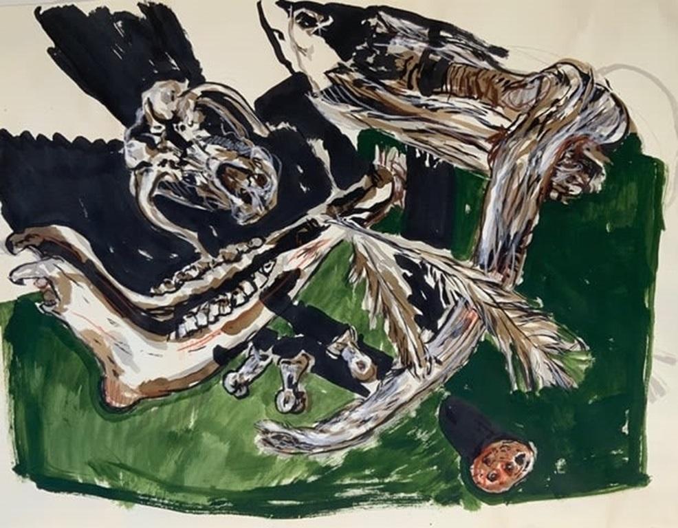 Unknown Abstract Painting - Playa Still Life: The Vision, Ink on Paper Painting by Daniel Duford, 2024