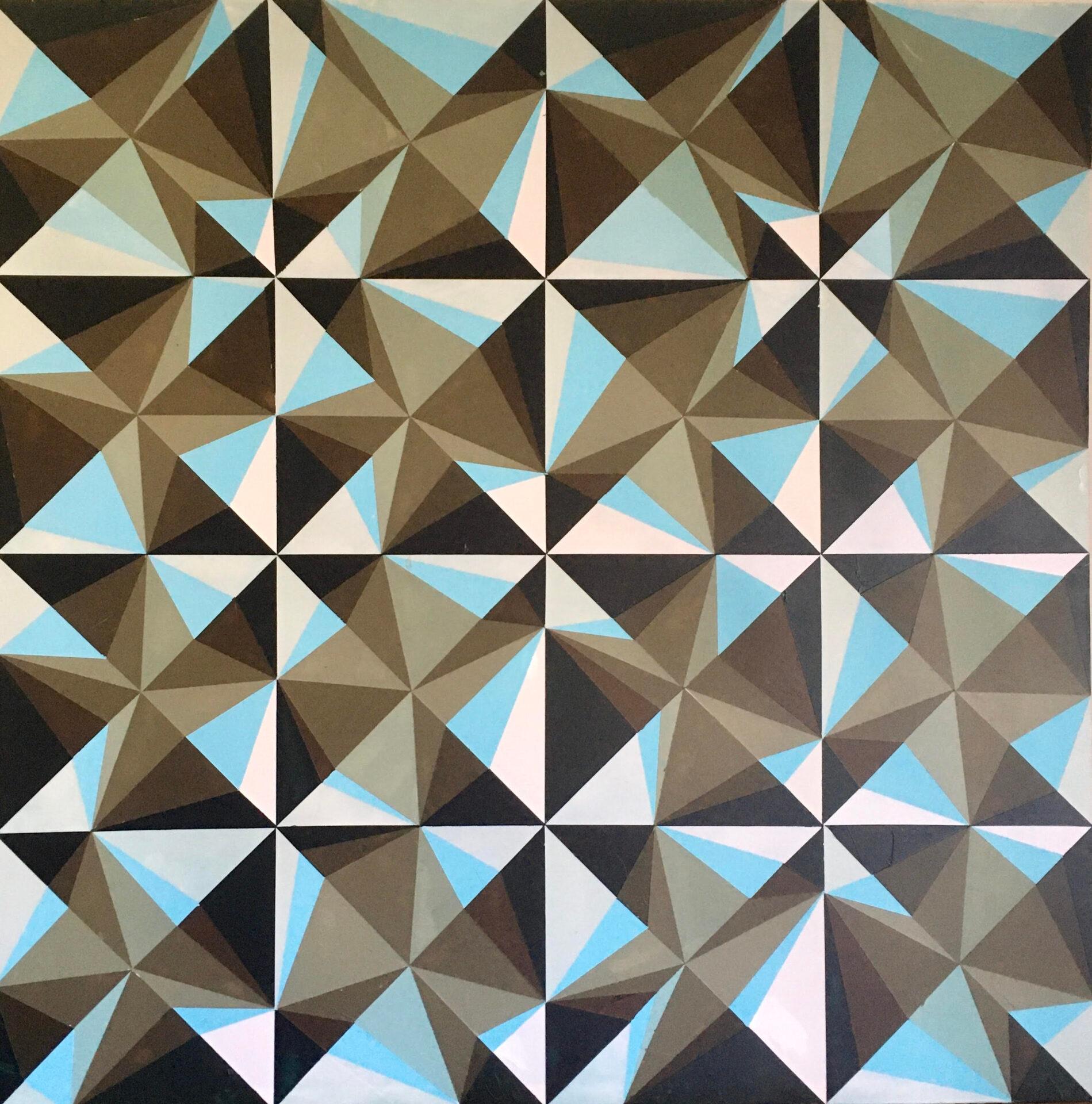 Playing with triangles by Pilar Prado - Painting by Unknown