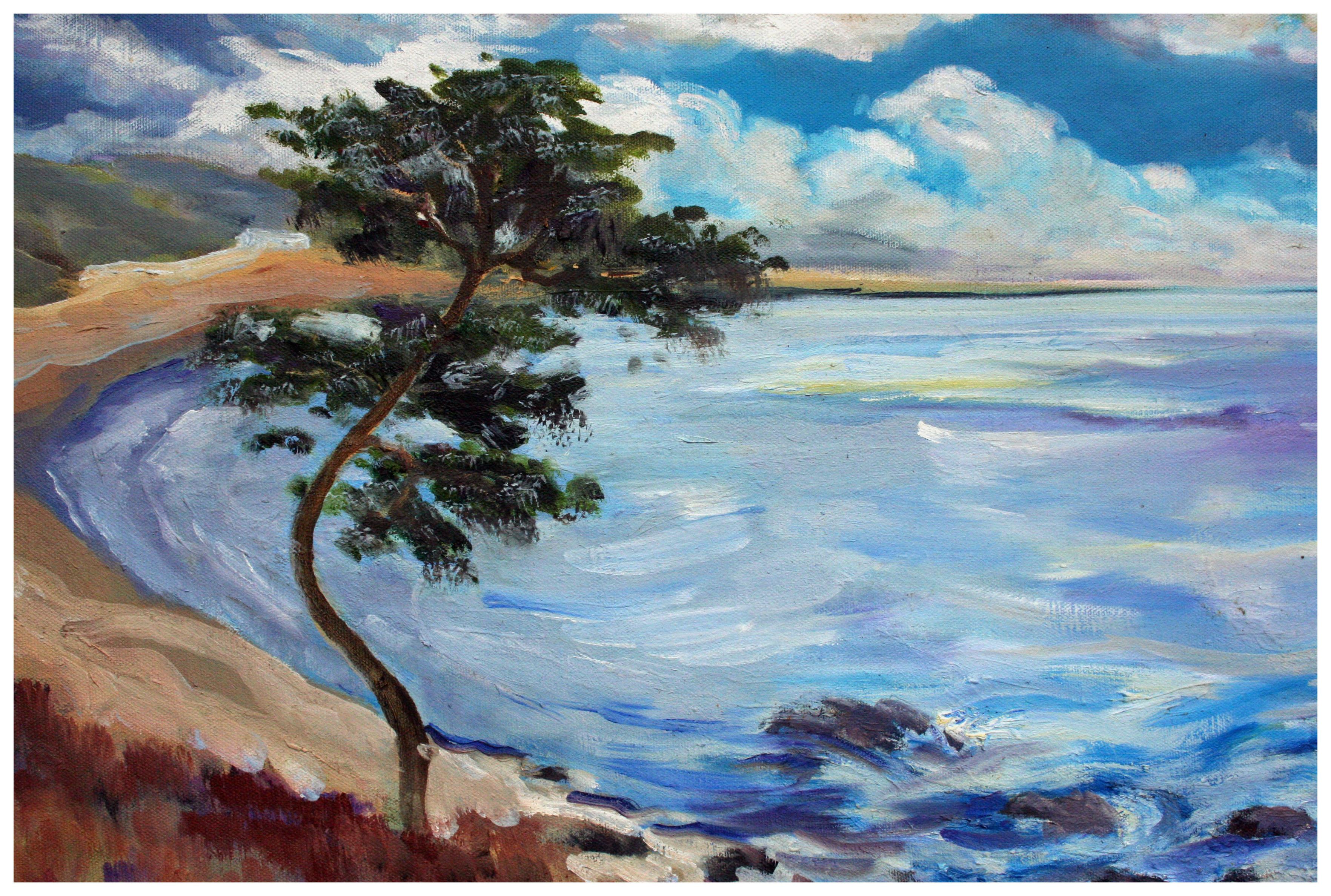 Vintage Point Lobos Seascape - Painting by Unknown