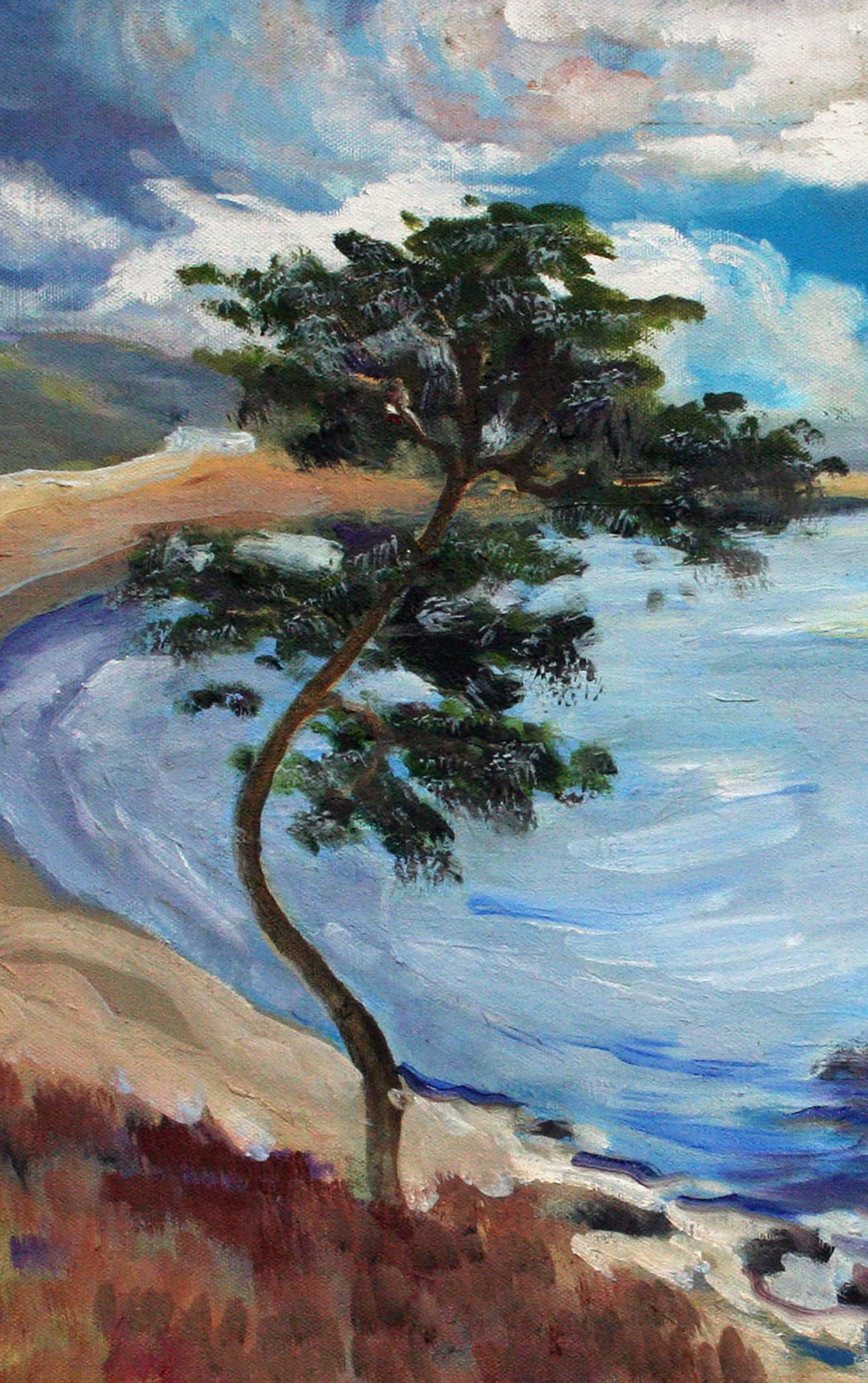 Vintage Point Lobos Seascape - American Impressionist Painting by Unknown