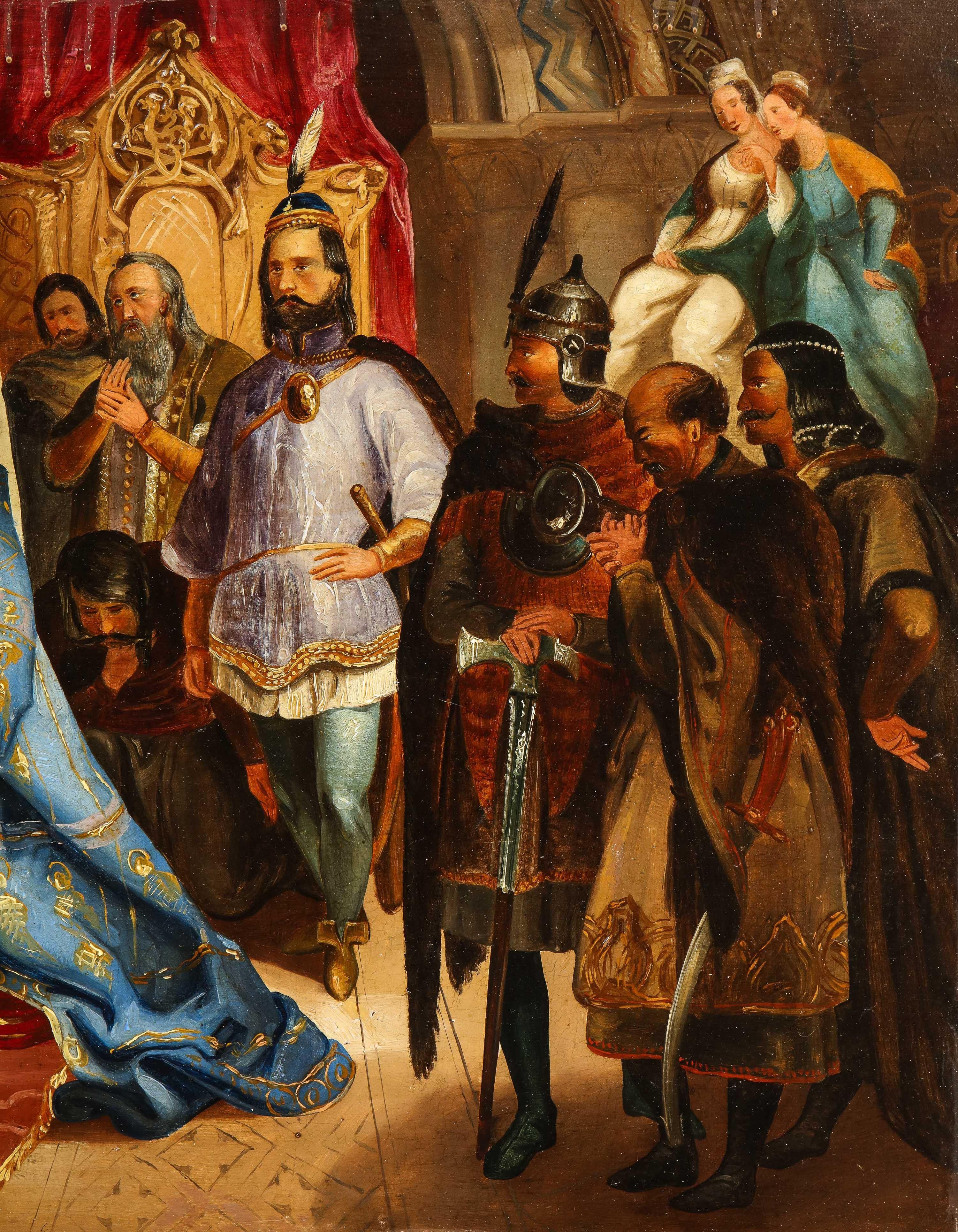 (Polish, 19th Century) Exceptional Quality Oil on Tin Painting 