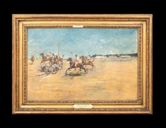 Polo Match In India, 19th Century  British Colonial School - signed EMH