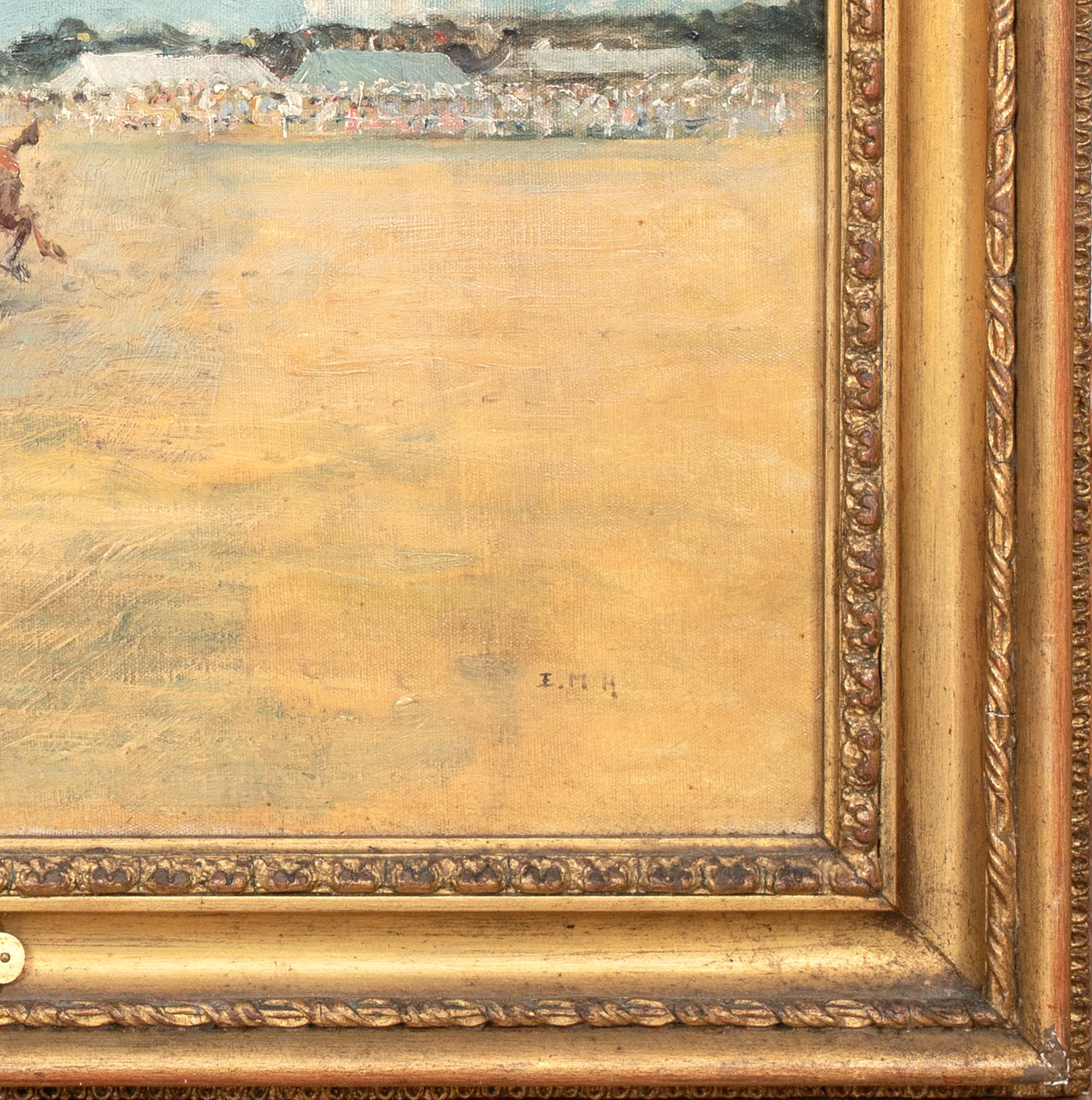Polo Match In India, 19th Century

British Colonial School - signed EMH

19th Century British Colonial School Polo Match in India, oil on canvas, signed EMH. Excellent quality and condition rare sporting scene of British officers playing a Polo