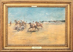 Polo Match In India, 19th Century  British Colonial School - signed EMH