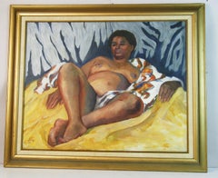 Polynesian Beauty Oil Painting, Framed, Figurative, 1980s, Signed