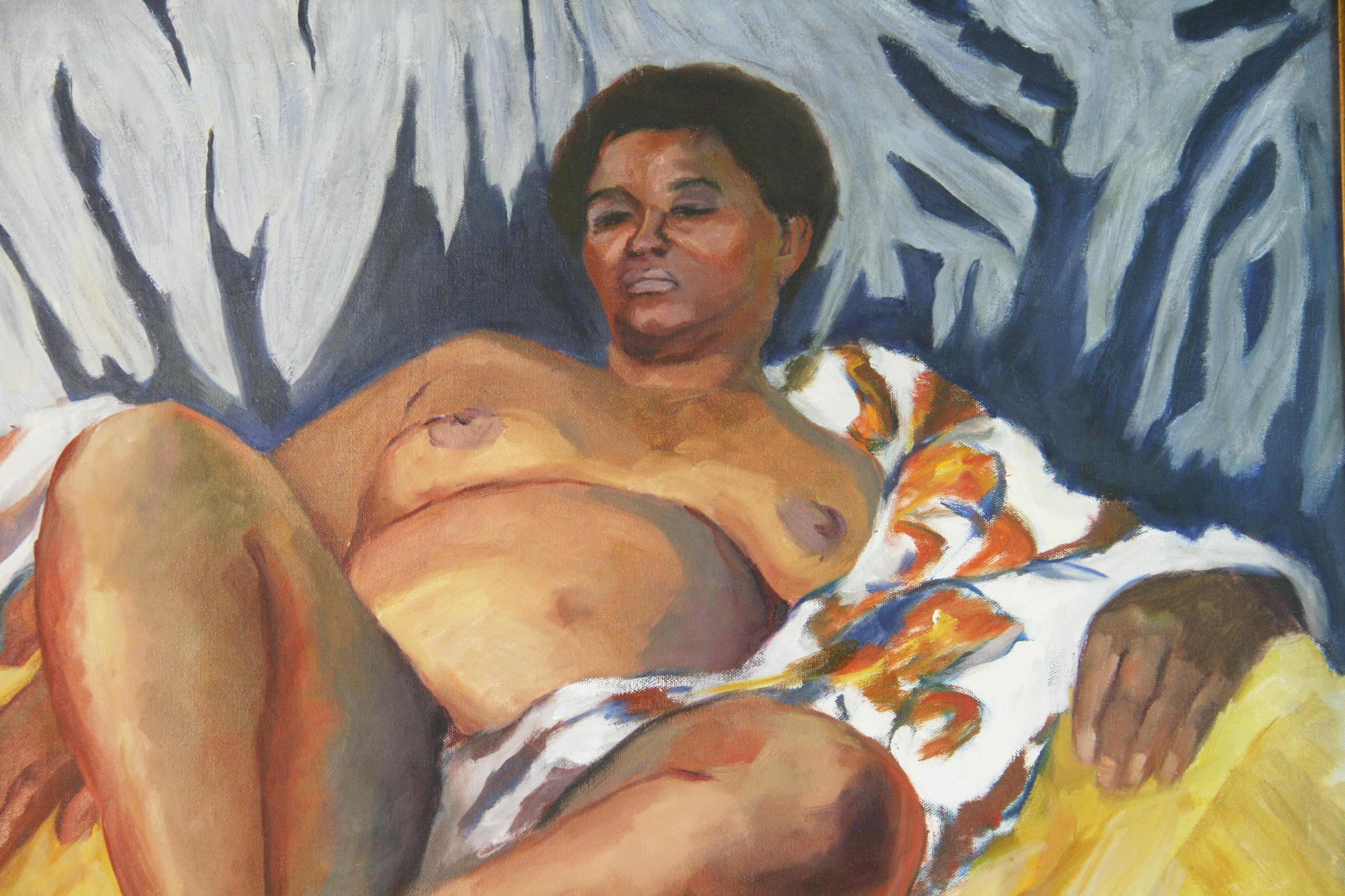 Beauté polynésienne d'après Paul Gouguin - Marron Figurative Painting par Unknown