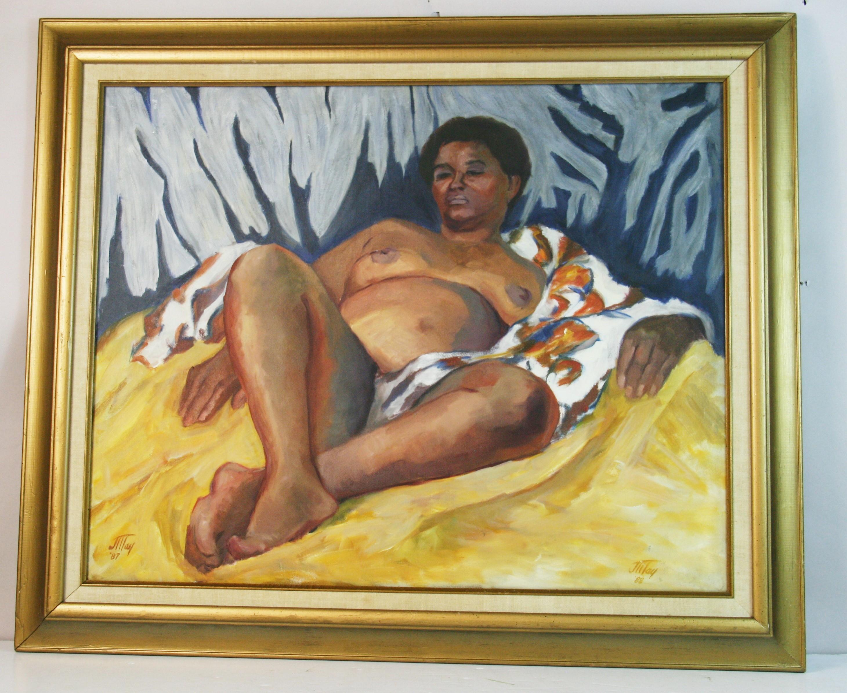 Figurative Painting Unknown - Beauté polynésienne d'après Paul Gouguin