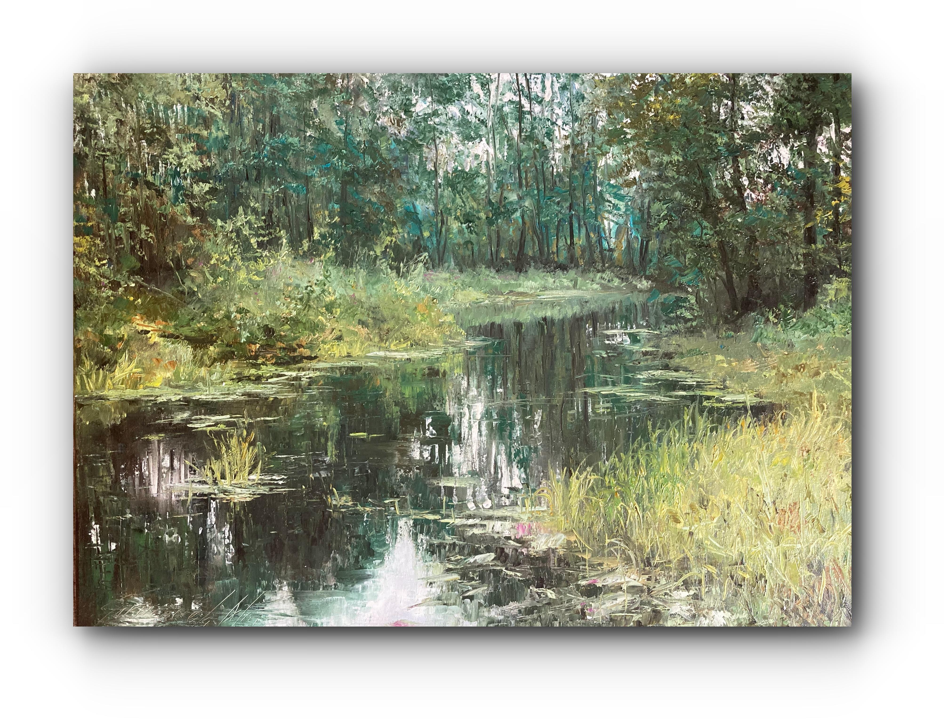 pond in the woods painting