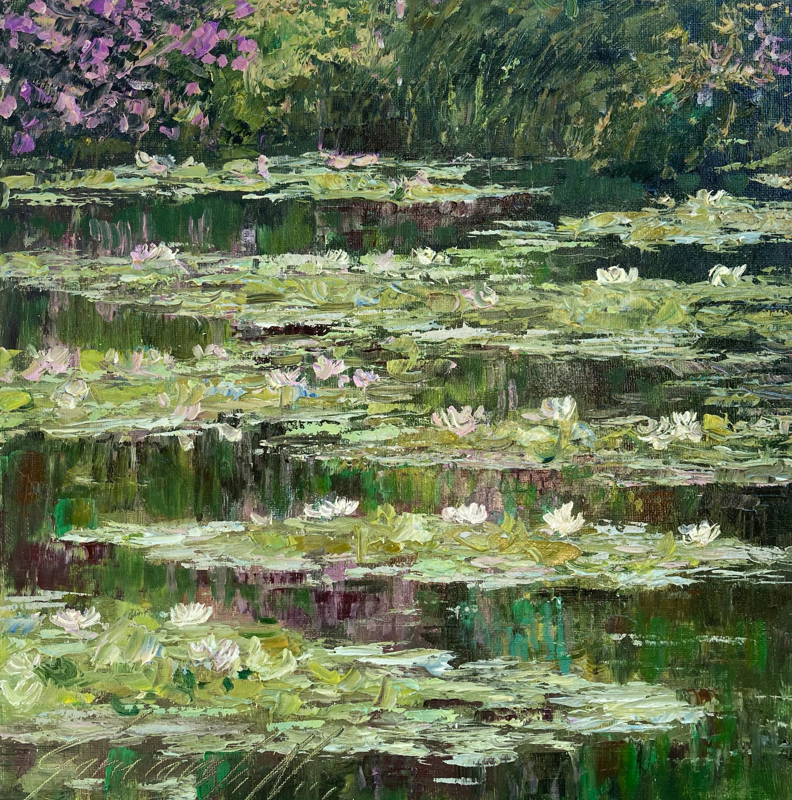 Unknown Landscape Painting - Pond with Water Lilies