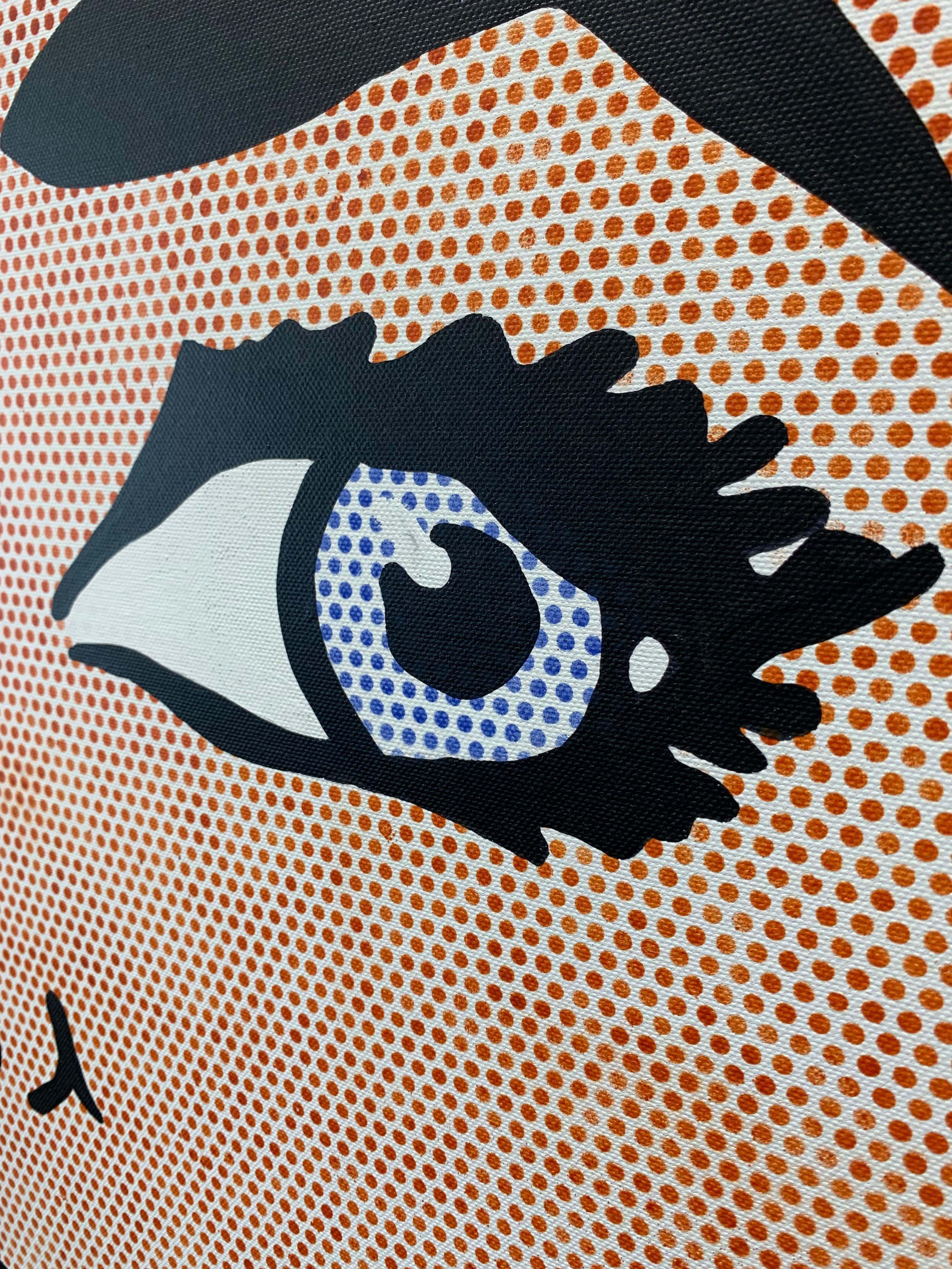 Peinture Pop Art avec cheveux blonds basée sur Roy Lichtenstein en vente 4
