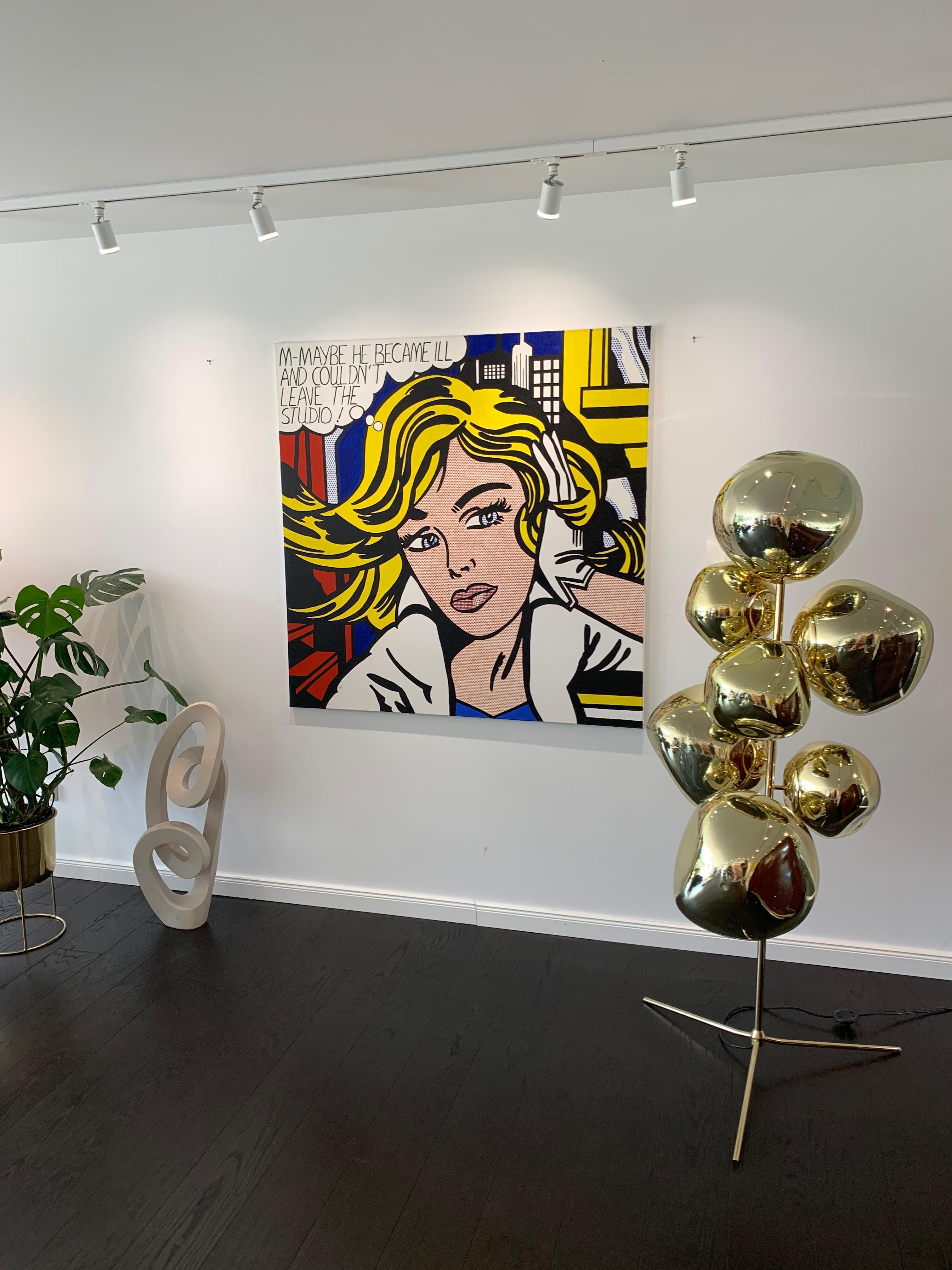 Pop-Art-Gemälde eines Mädchens mit Textblase, basiert auf Roy Lichtenstein 6