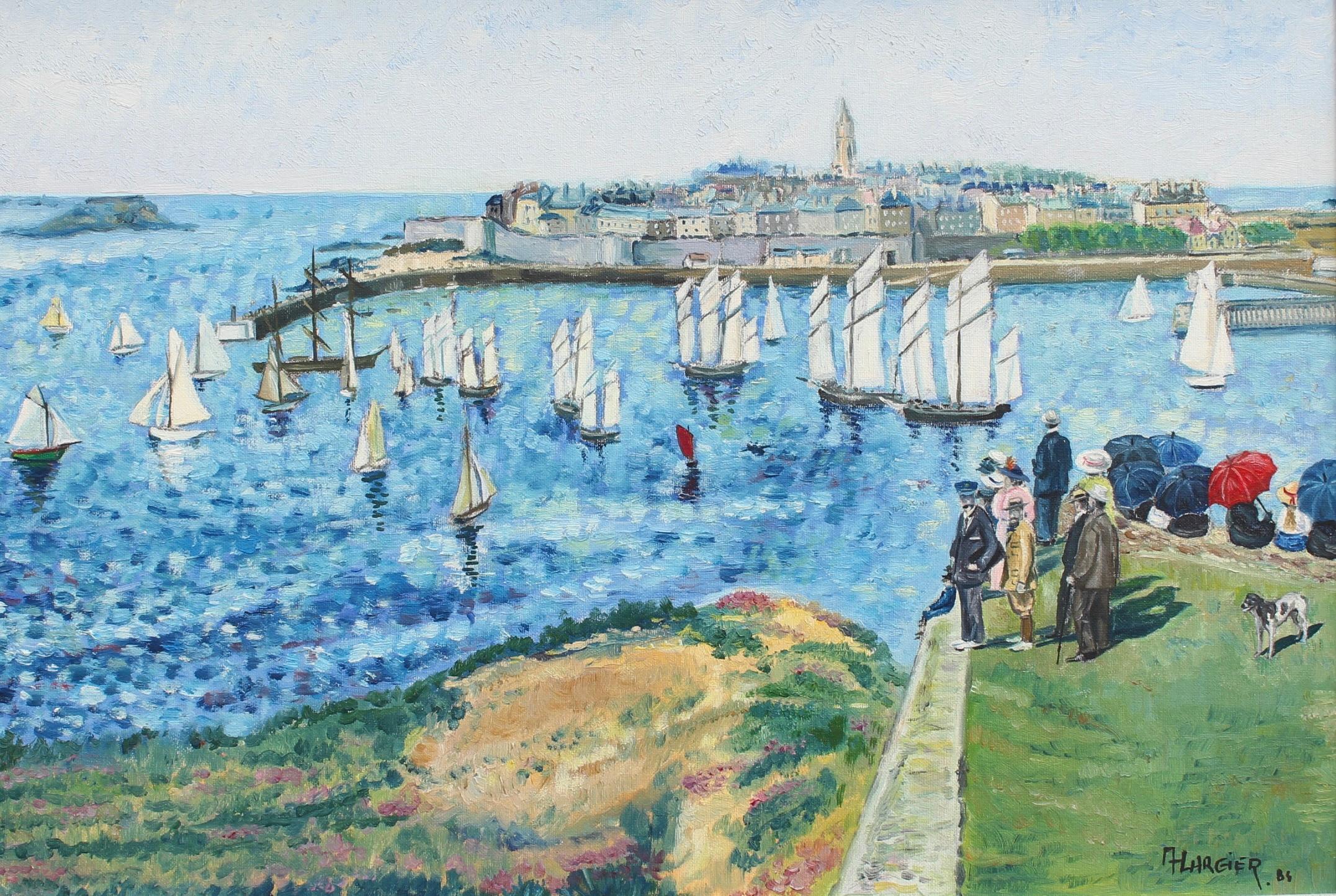 Unknown Landscape Painting – Port of Saint-Malo, Französische Moderne Schule