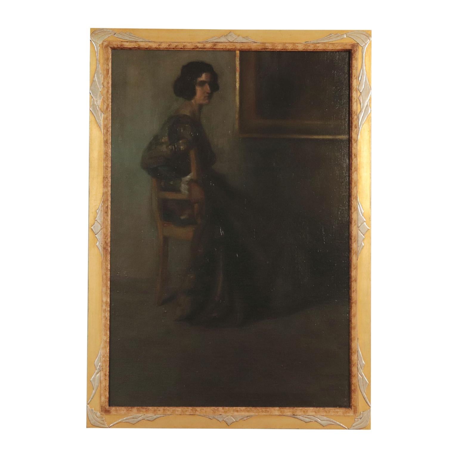 Unknown Portrait Painting - Portait Of A Woman Oil On Canvas Early '900