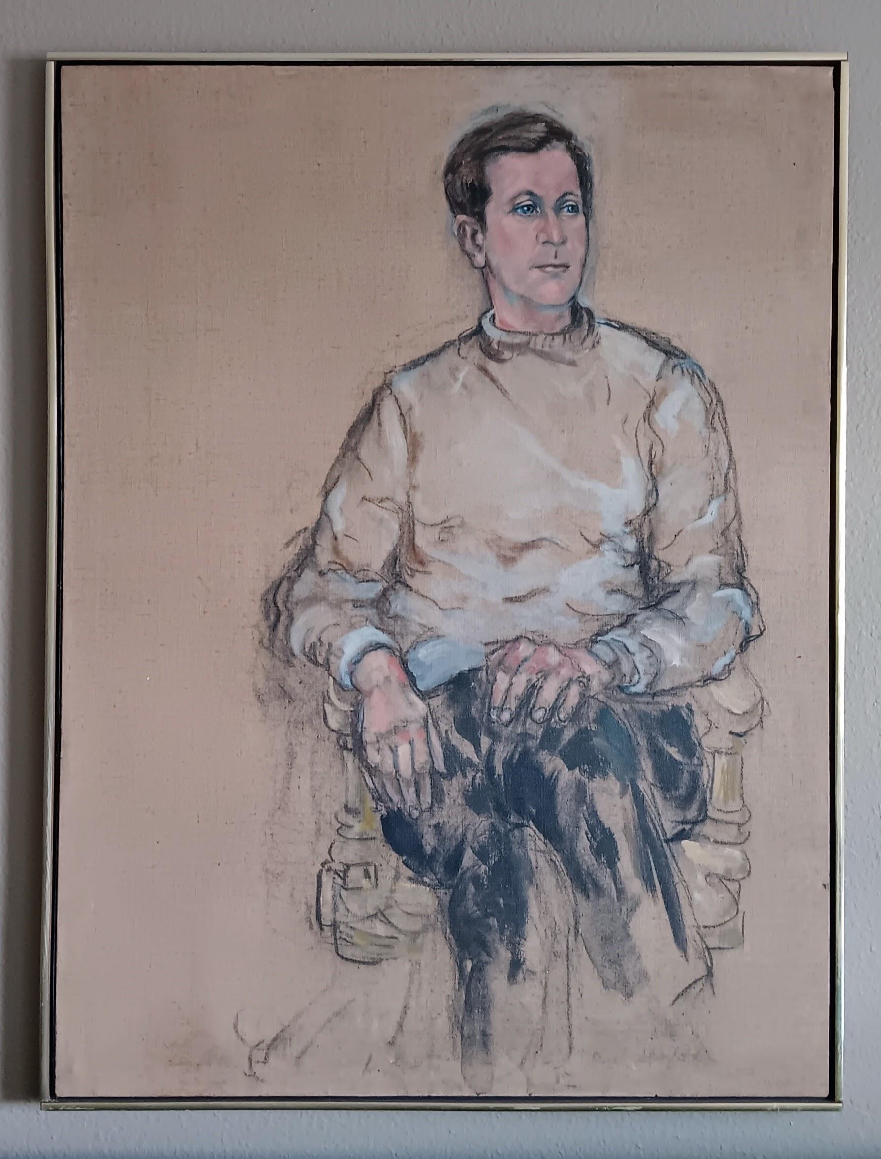Ritratto di uomo di Pearl Shönfeld  Olio su tela - Painting di Unknown