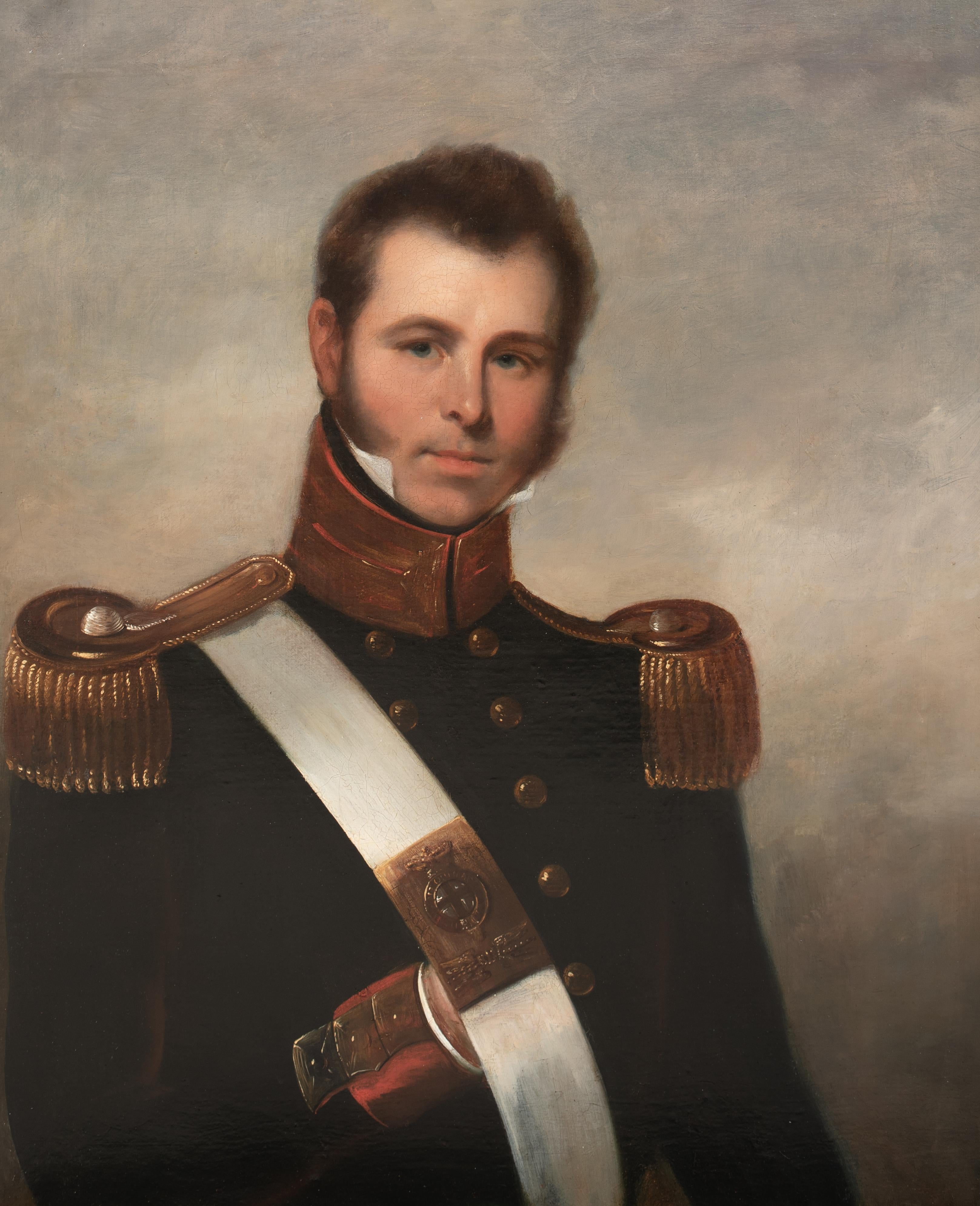 Portrait du capitaine Thomas Frederick Simmons (1890-1942), gouverneur de Malte et de Waterloo - Marron Portrait Painting par Unknown