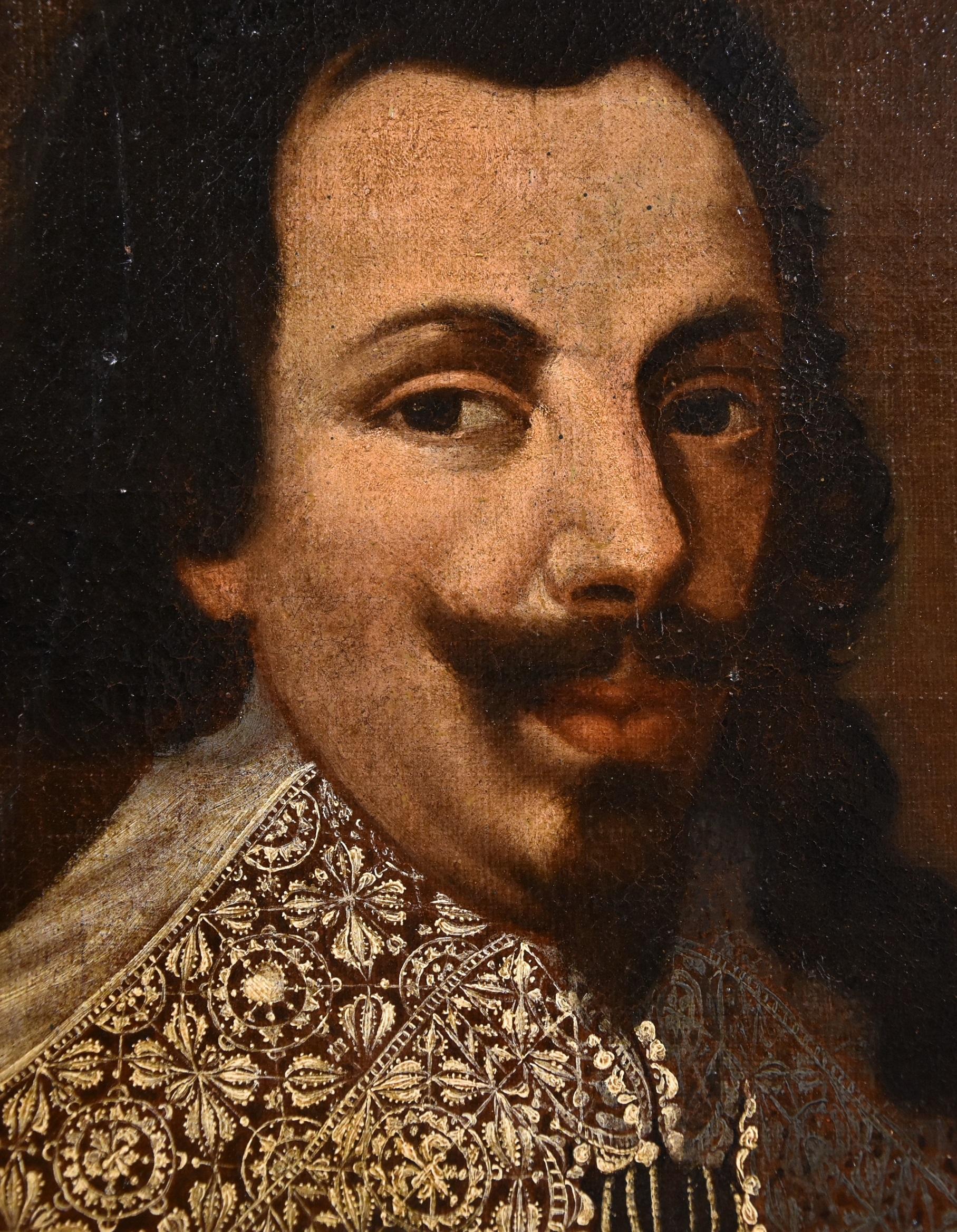 Portrait Cavalier Paint Oil on canvas Portrait Old master 17th Century Italian  1