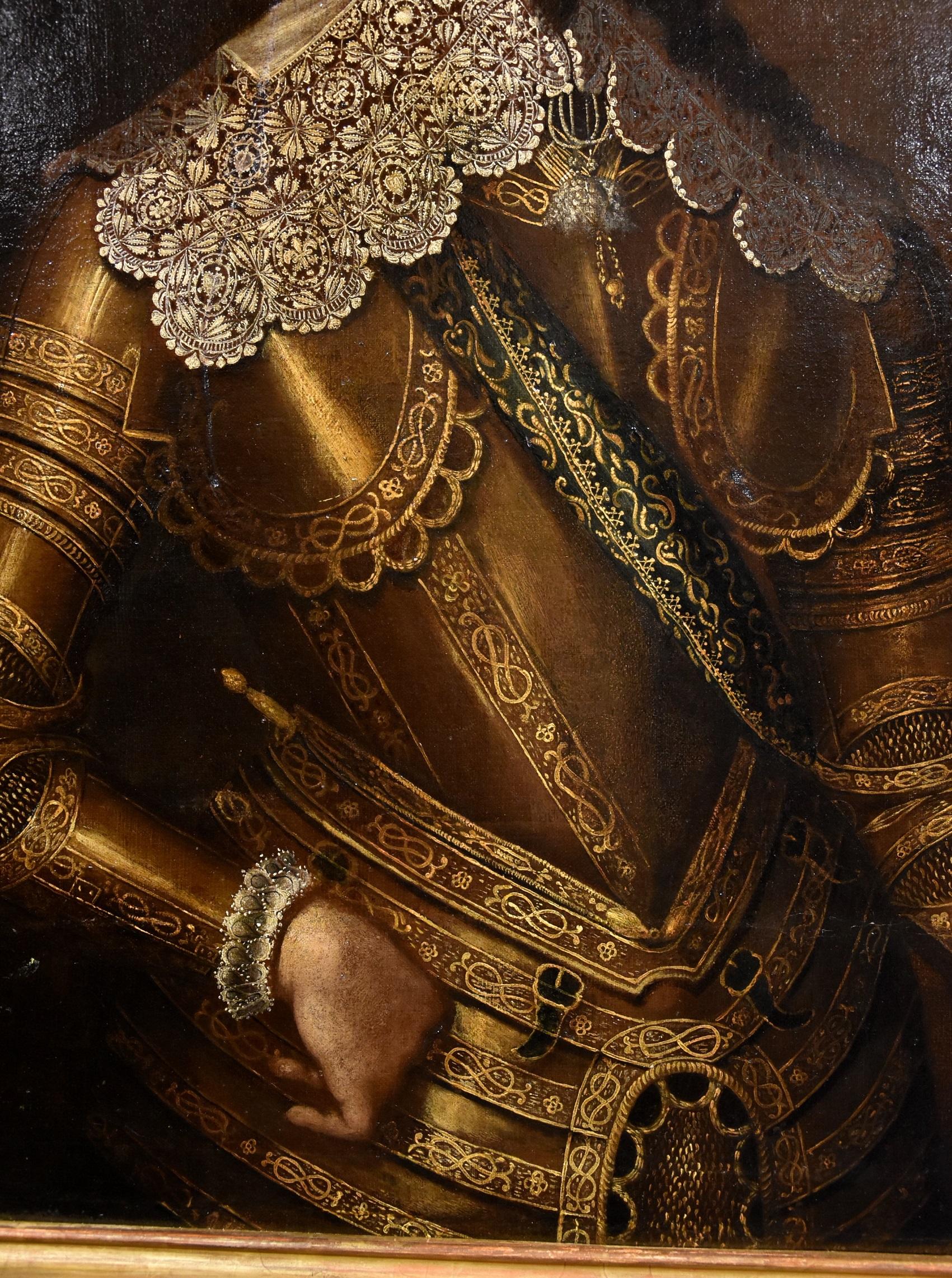 Portrait Cavalier Paint Oil on canvas Portrait Old master 17th Century Italian  3
