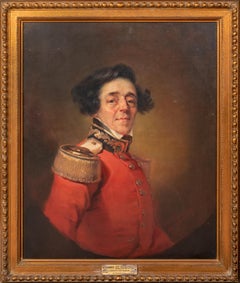 Antique Portrait Colonel Edward Astley 1st Royal Life Guards, 19th Century   