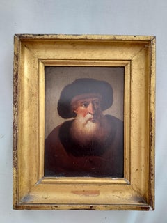 Portrait d'Homme Barbu German School olio su tavola