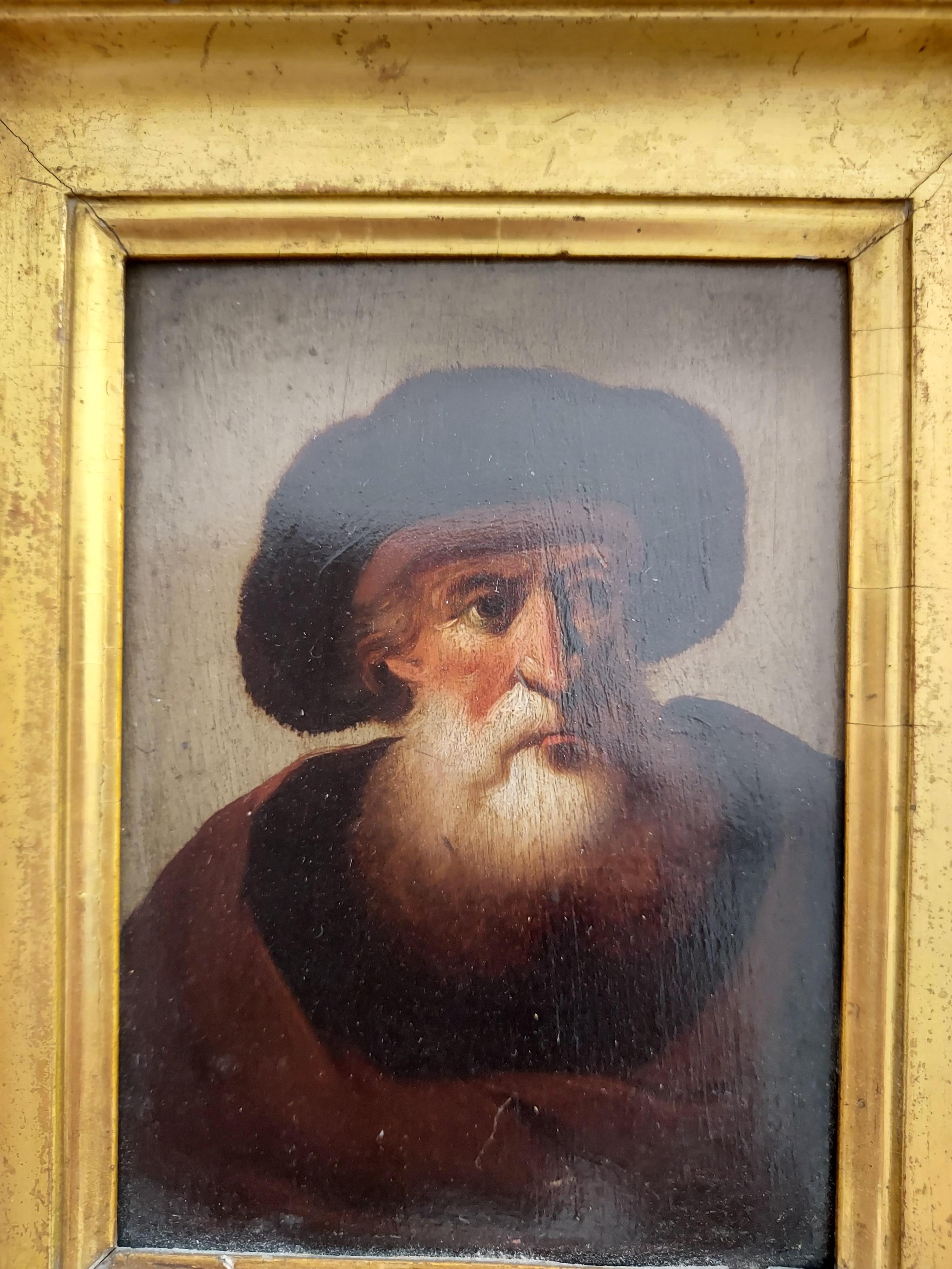 Portrait d'Homme Barbu - Romantic Painting by Unknown