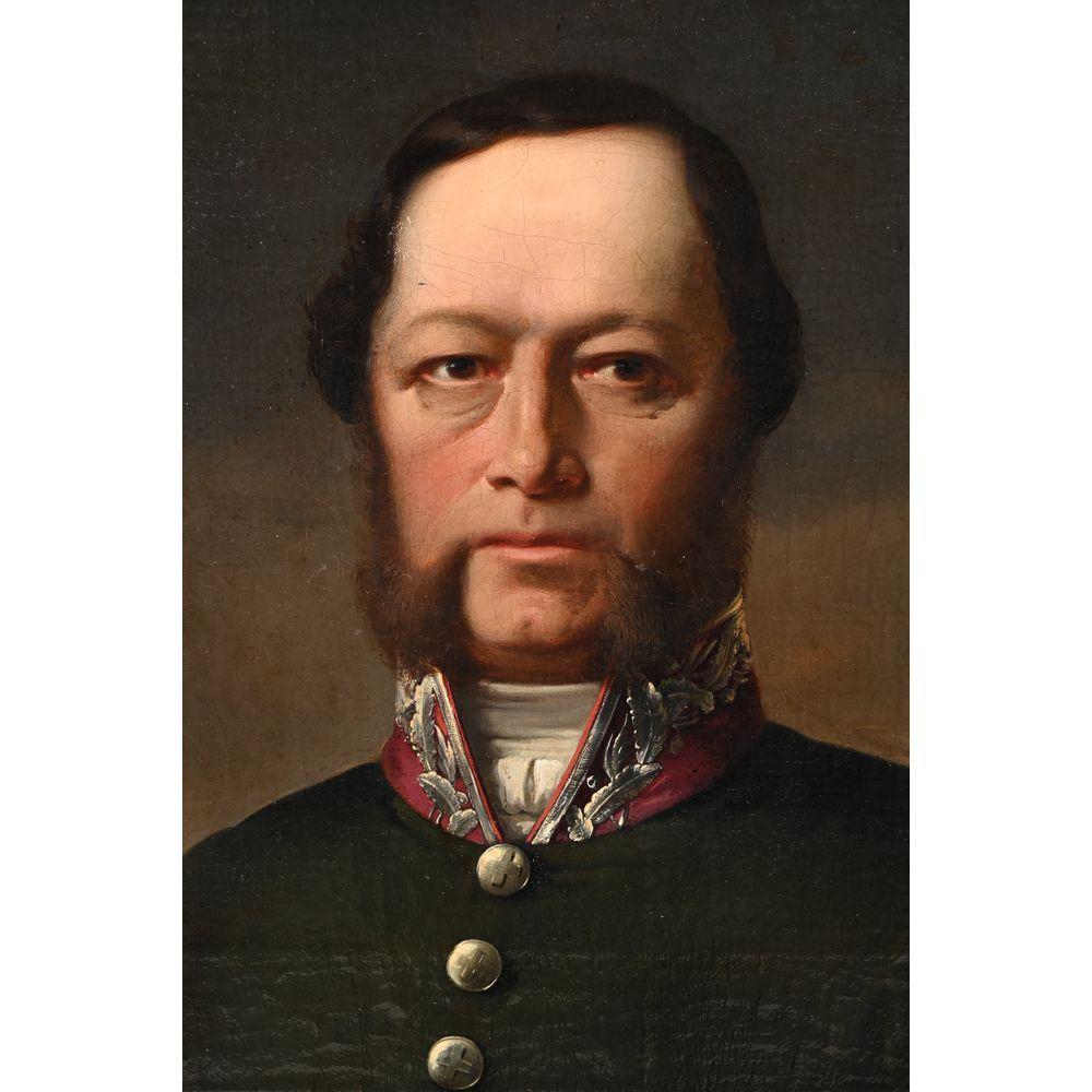 'Portrait du Consul suisse' H.160 L.130 cm Ep. XIXe - Painting de Unknown