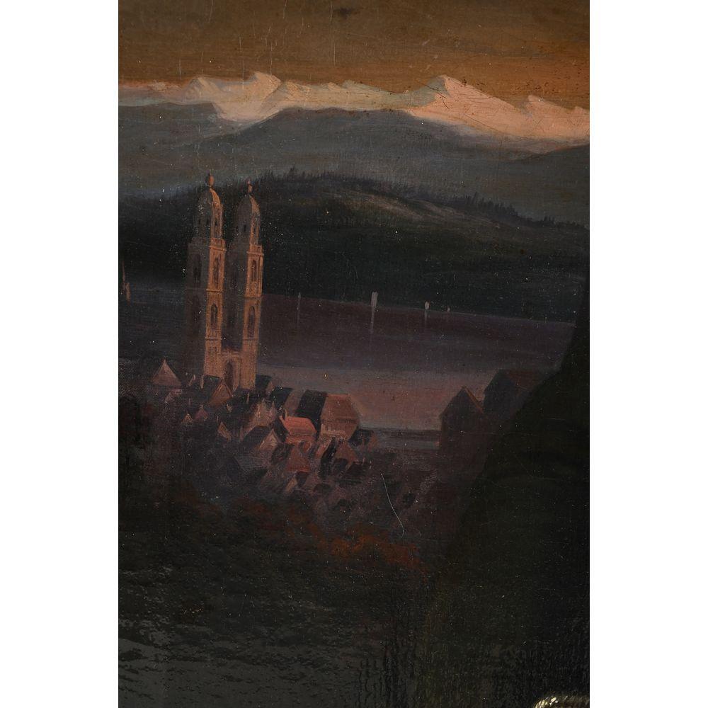 'Portrait du Consul suisse' H.160 L.130 cm Ep. XIXe - École française Painting par Unknown