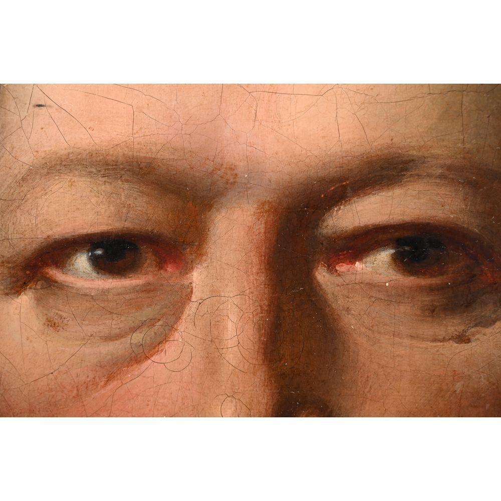 'Portrait du Consul suisse' H.160 L.130 cm Ep. XIXe - Marron Portrait Painting par Unknown