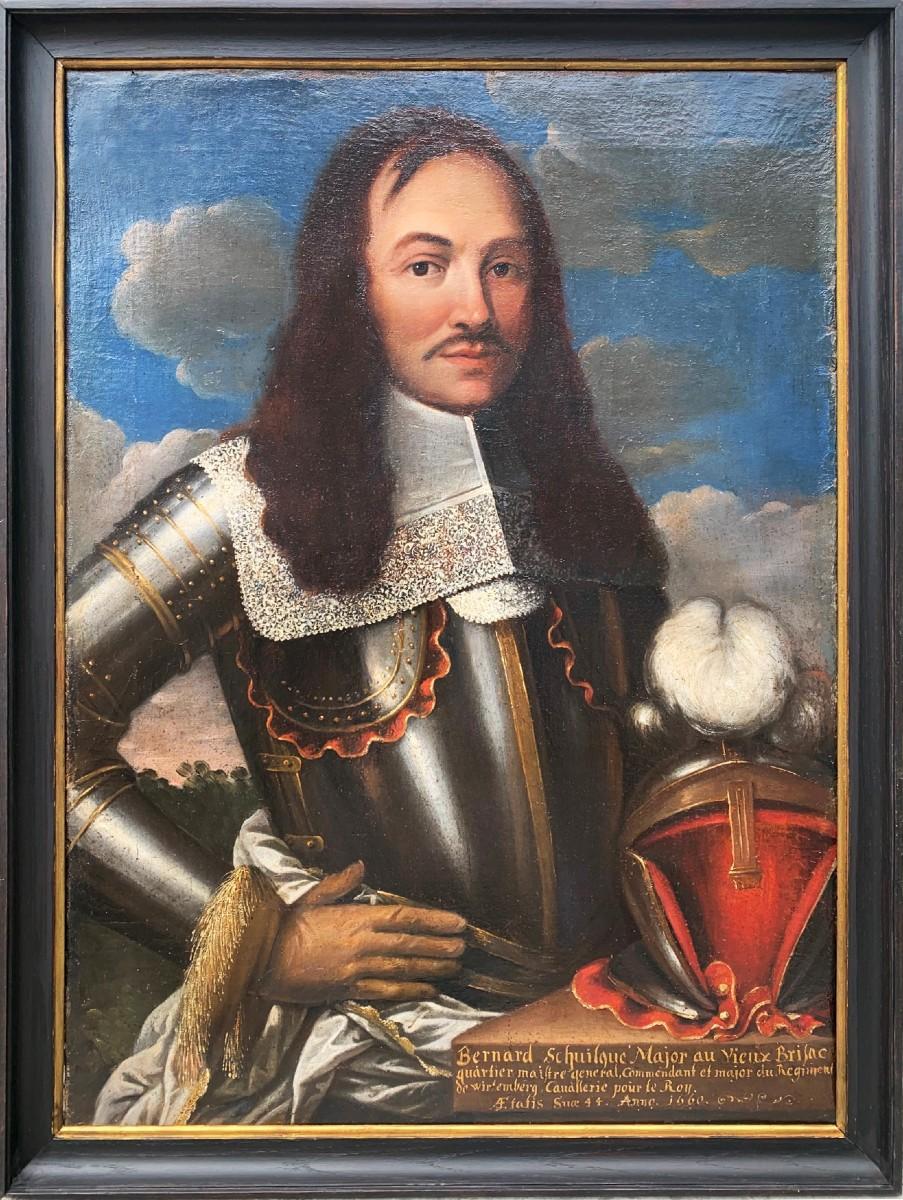 Unknown Portrait Painting - Portrait d’un militaire 1660