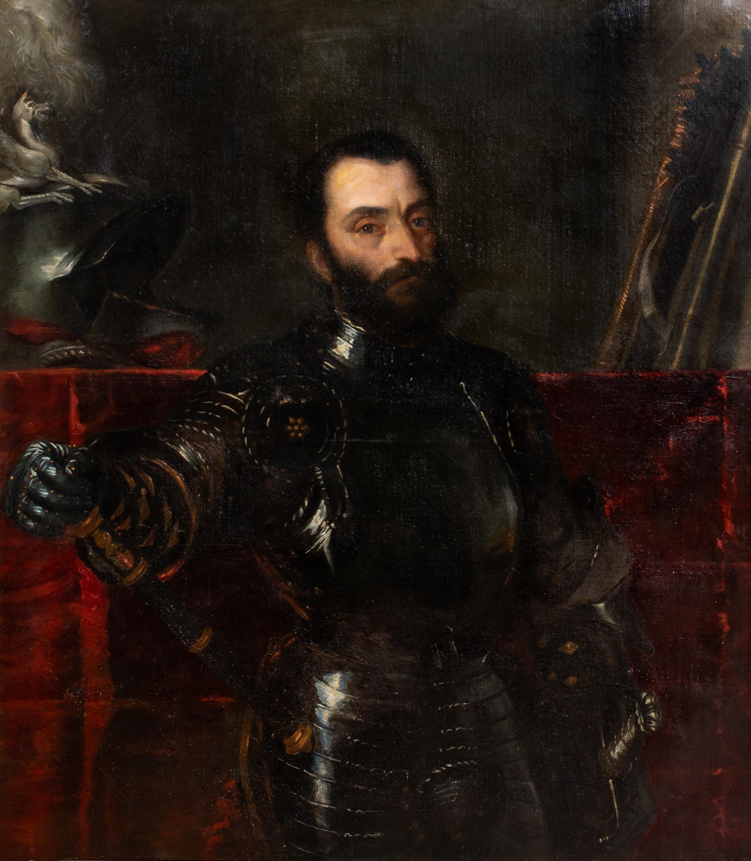 Ritratto Francesco Maria Della Rovere, Duca di Urbino (1490-1538)  17° secolo - Portrait Painting Nero di Unknown
