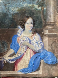 Portrait From The Dutch School, Circa 1670, Young Lady In A Garden