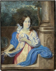 Portrait From The Dutch School, Circa 1670, Young Lady In A Garden
