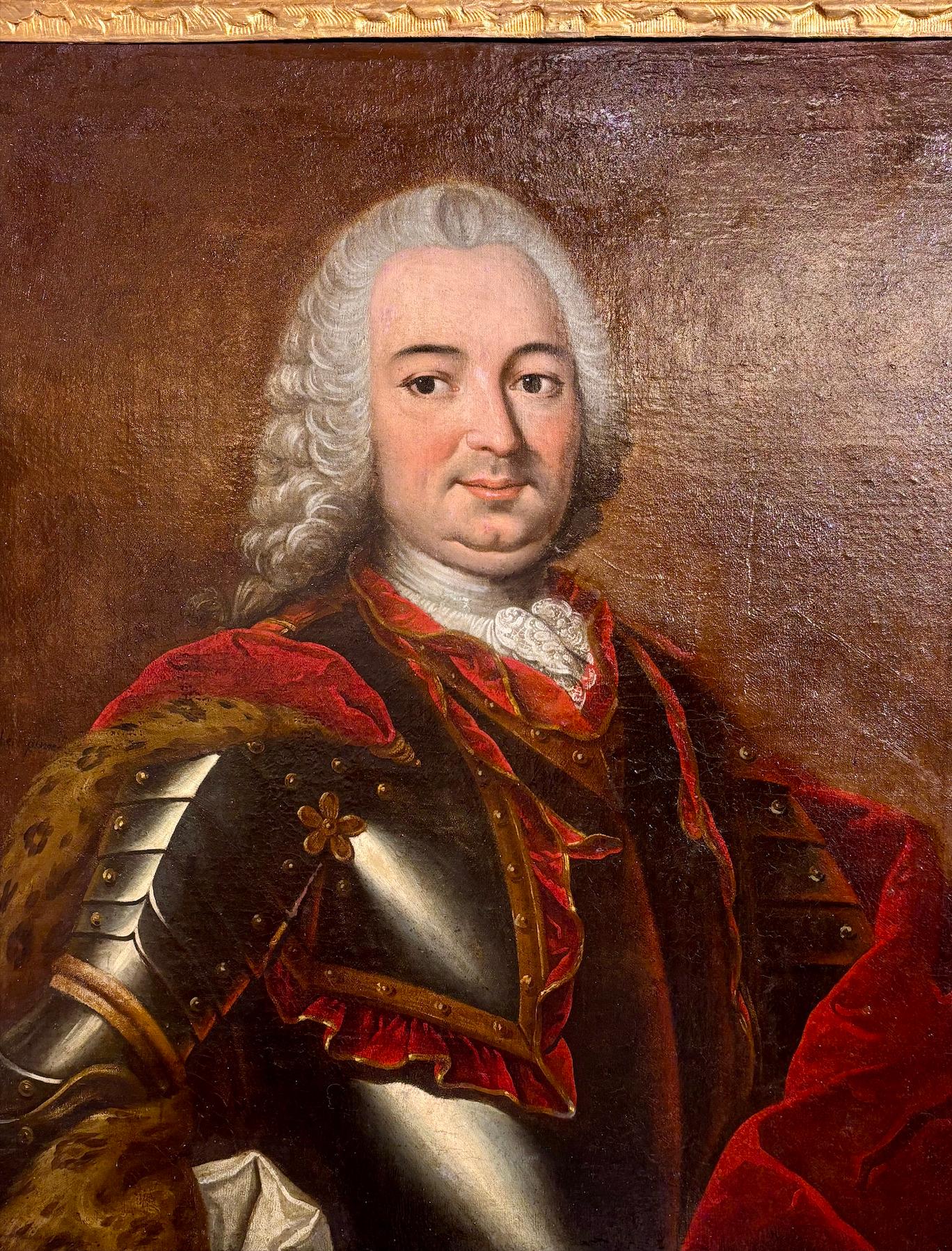 Ritratto gentilhomme en armure d'apparat XVIII - Painting di Unknown