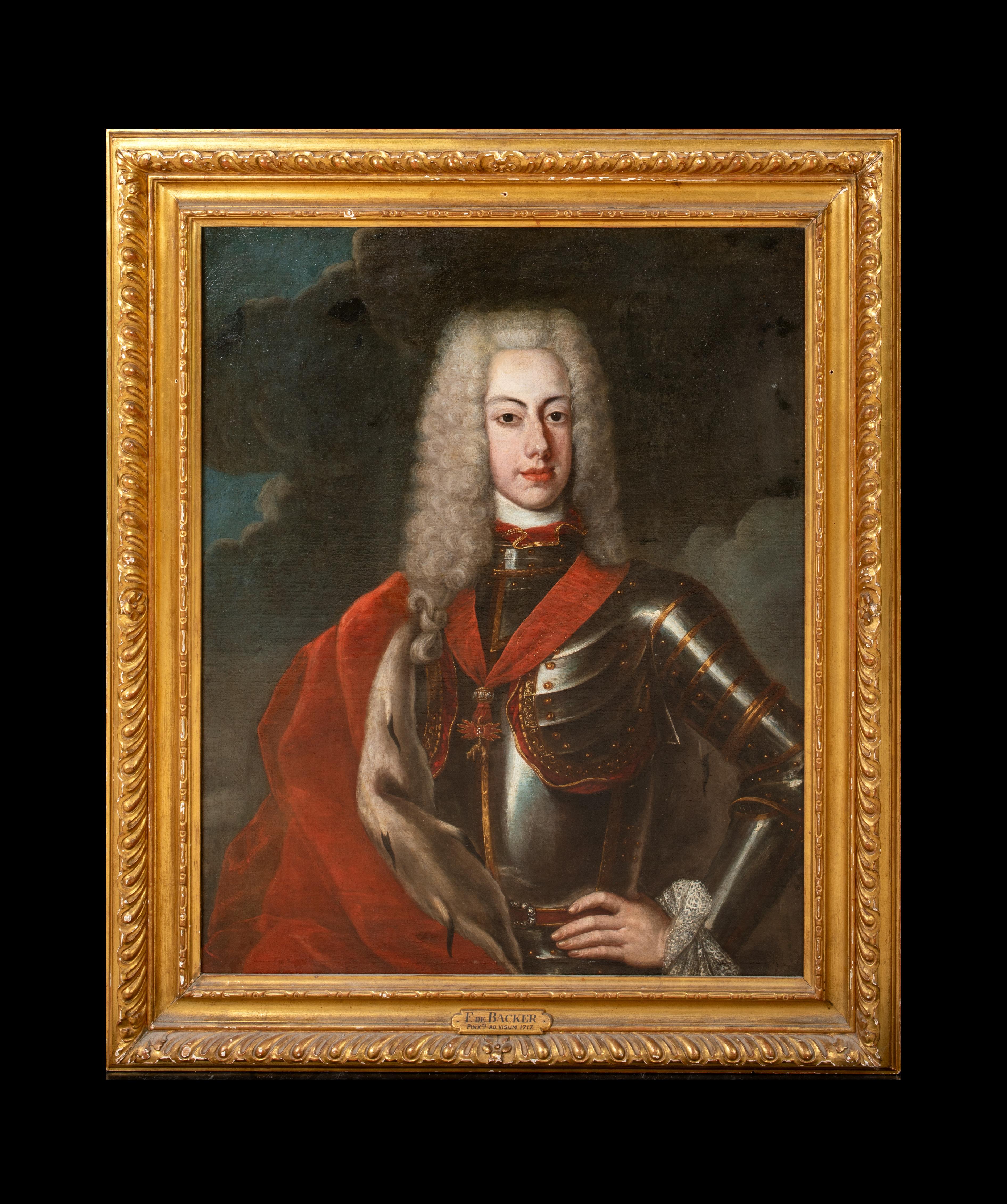 Portrait de l'empereur romain Charles VI (1685-1740), 18ème siècle Franz De Backer - Painting de Unknown