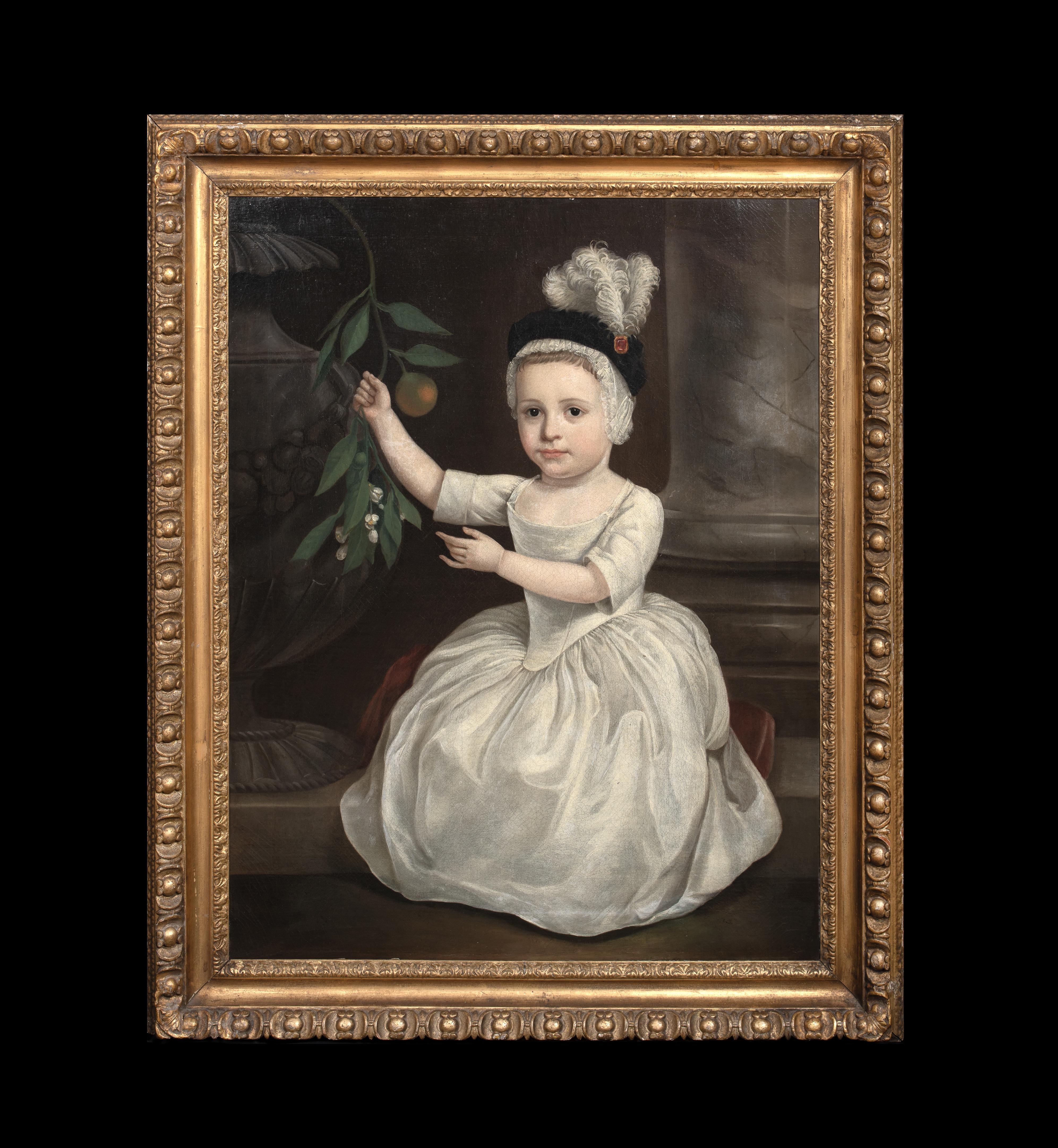 Portrait Identified as Frances Maria Fountayne (1730-1750), 18th Century – Painting von Unknown