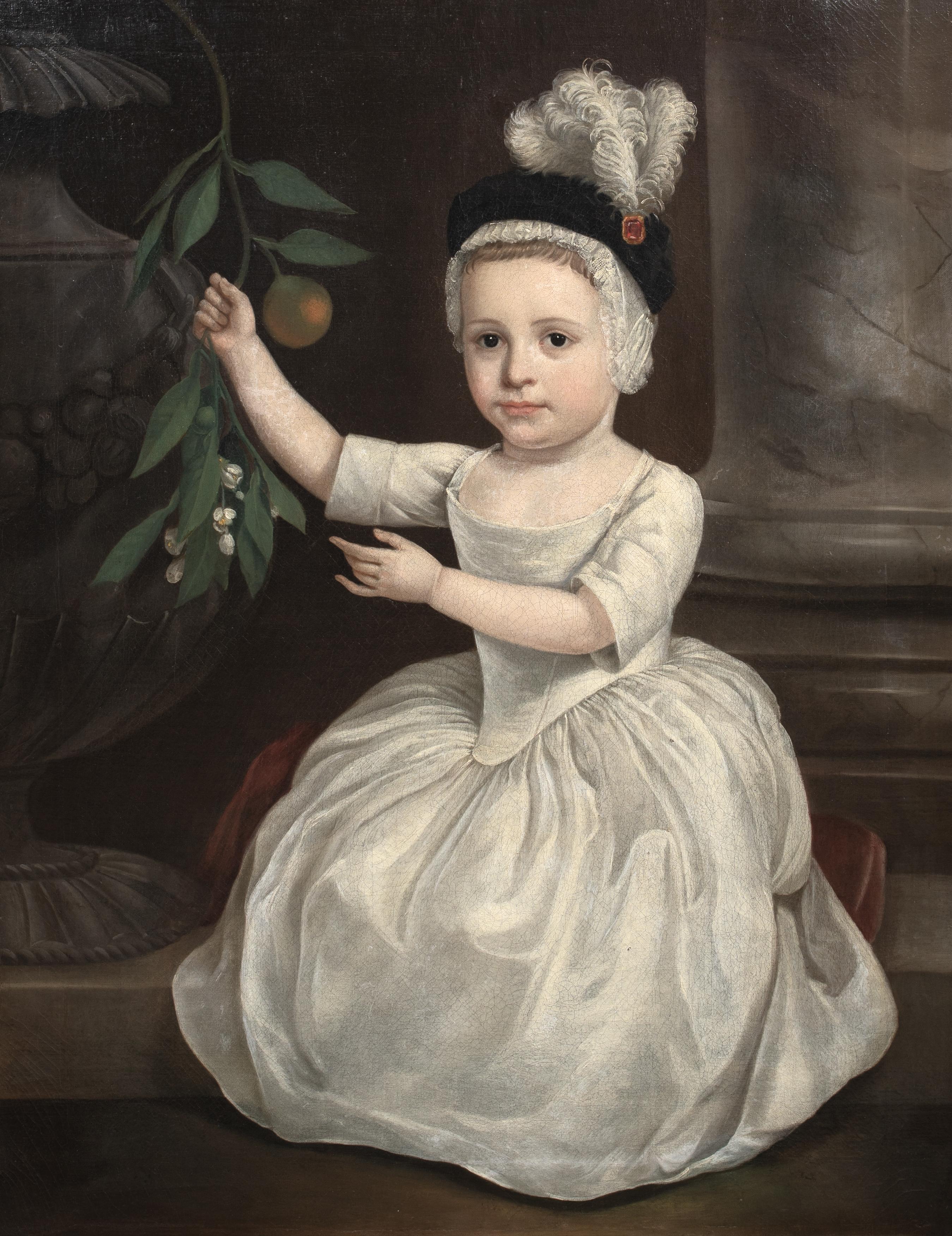 Portrait Identified as Frances Maria Fountayne (1730-1750), 18th Century (Schwarz), Portrait Painting, von Unknown