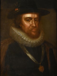 Portrait James I England King Mytens Paint Oil on canvas 17th Century Old master