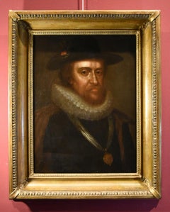 Portrait de James Ier Angleterre Roi Mytens Peinture à l'huile sur toile 17ème siècle Maître ancien