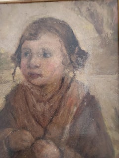 Portrait little Girl French Barbizon School