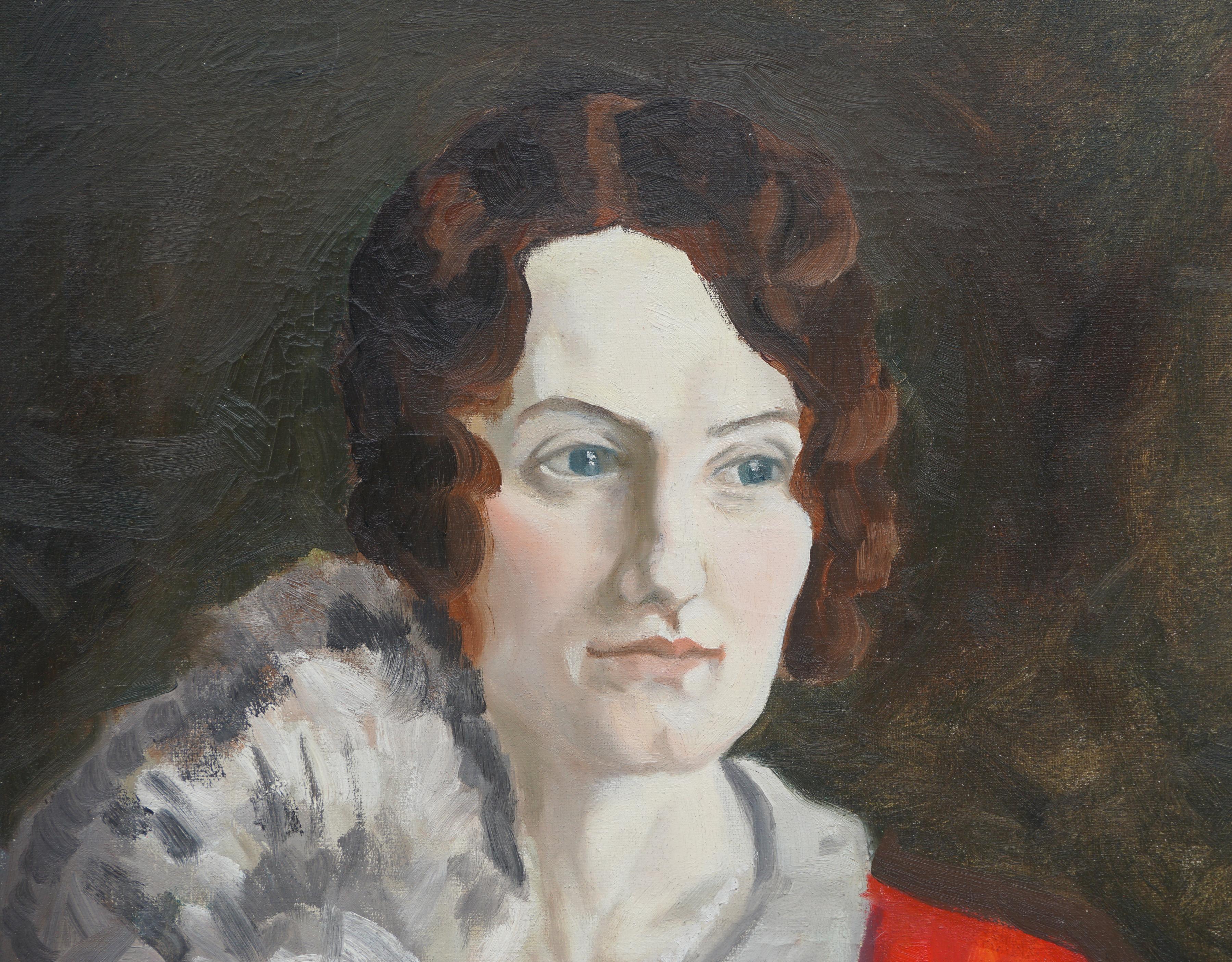 Porträt einer Society-Frau aus den 1930er Jahren – im Stil von Francis Campbell Boileau Cadell (Realismus), Painting, von Unknown